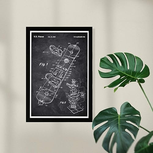 Miniatura 2 de Wynwood Studio Impresiones artísticas enmarcadas para pared de deportes y equipos 2003, pizarra de snowboard, decoración del hogar, 13 x 19