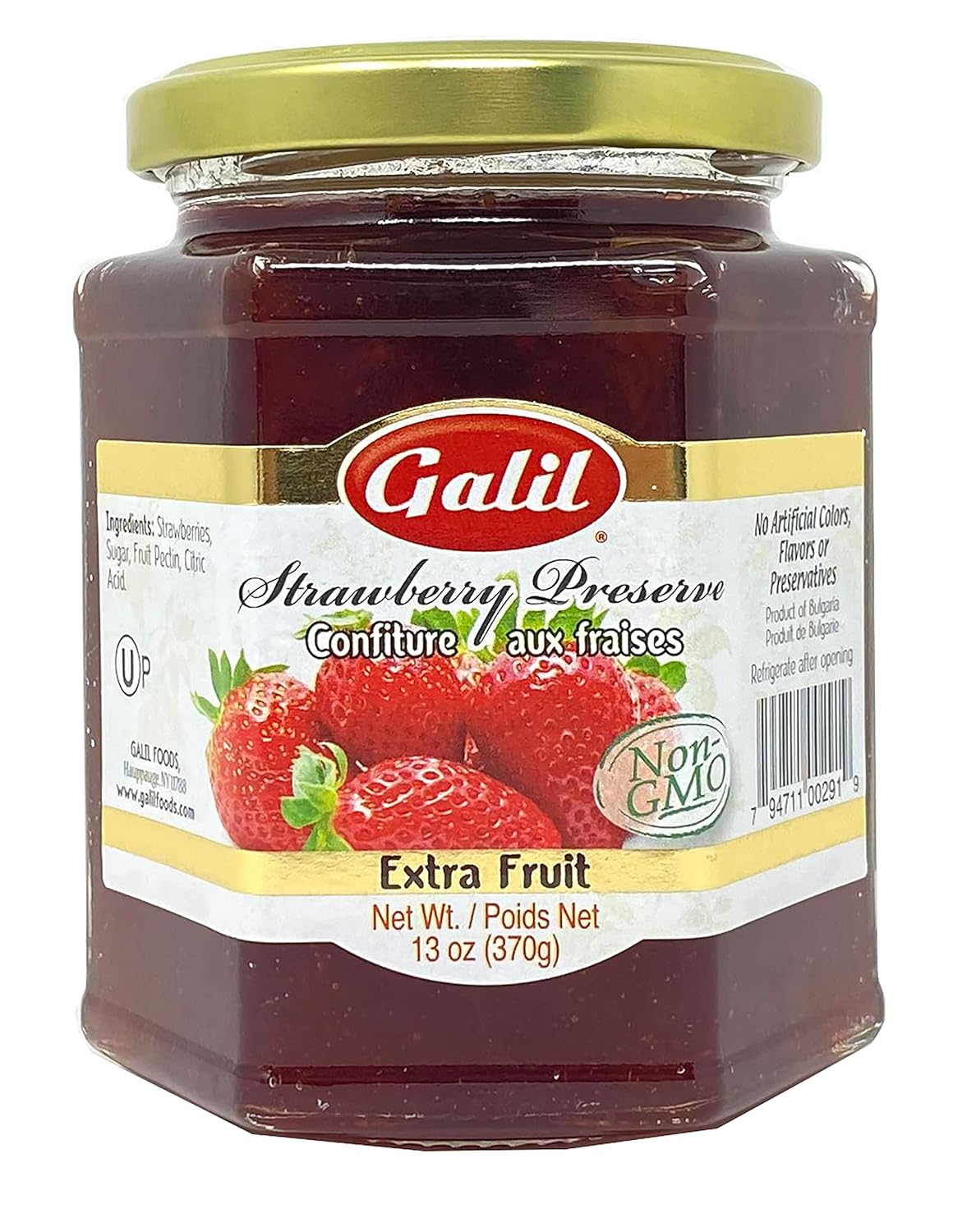 Galil Fruit Preserves NonGMO Strawberry Jam, Kosher