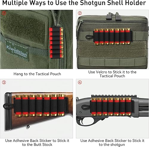 Miniatura 5 de JulyTek 1220 Gauge 60 Round Shotgun Shell Holder with 2PCS 7 Round Buttstock Ammo Holders, Adjustable Tactical Shotshell Bandolier for 1220 Ga, Shot