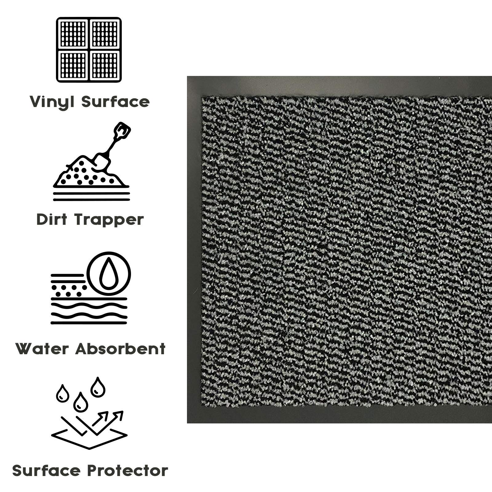 Gullambo Non Slip Absorbent Bath Door Mat 60x90 Cm Washable