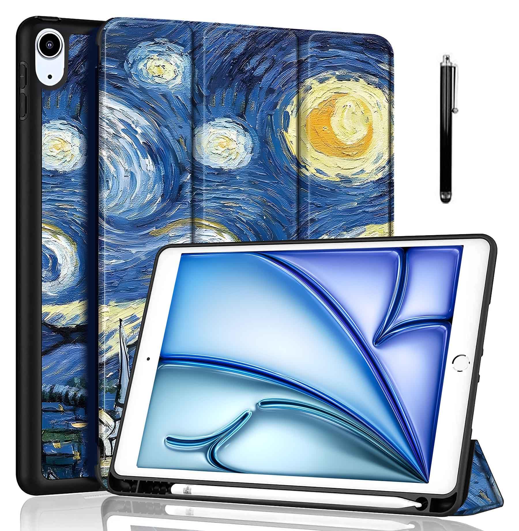 ProElite Case Cover for iPad Air 11 inch M3/M2 2025/2024, Air 5th/4th Gen 10.9", Smart Flip Case for iPad Air 11/ Air 5th/4th Gen with Pencil Holder [Auto Sleep/Wake] with Stylus Pen - Starry Night-image-3