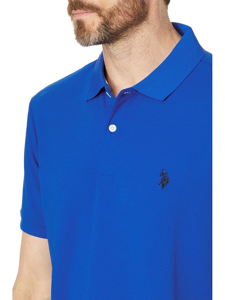 U.S. POLO ASSN. Poly Spandex Knit Solid Ottoman Short Sleeve Polo Shirt