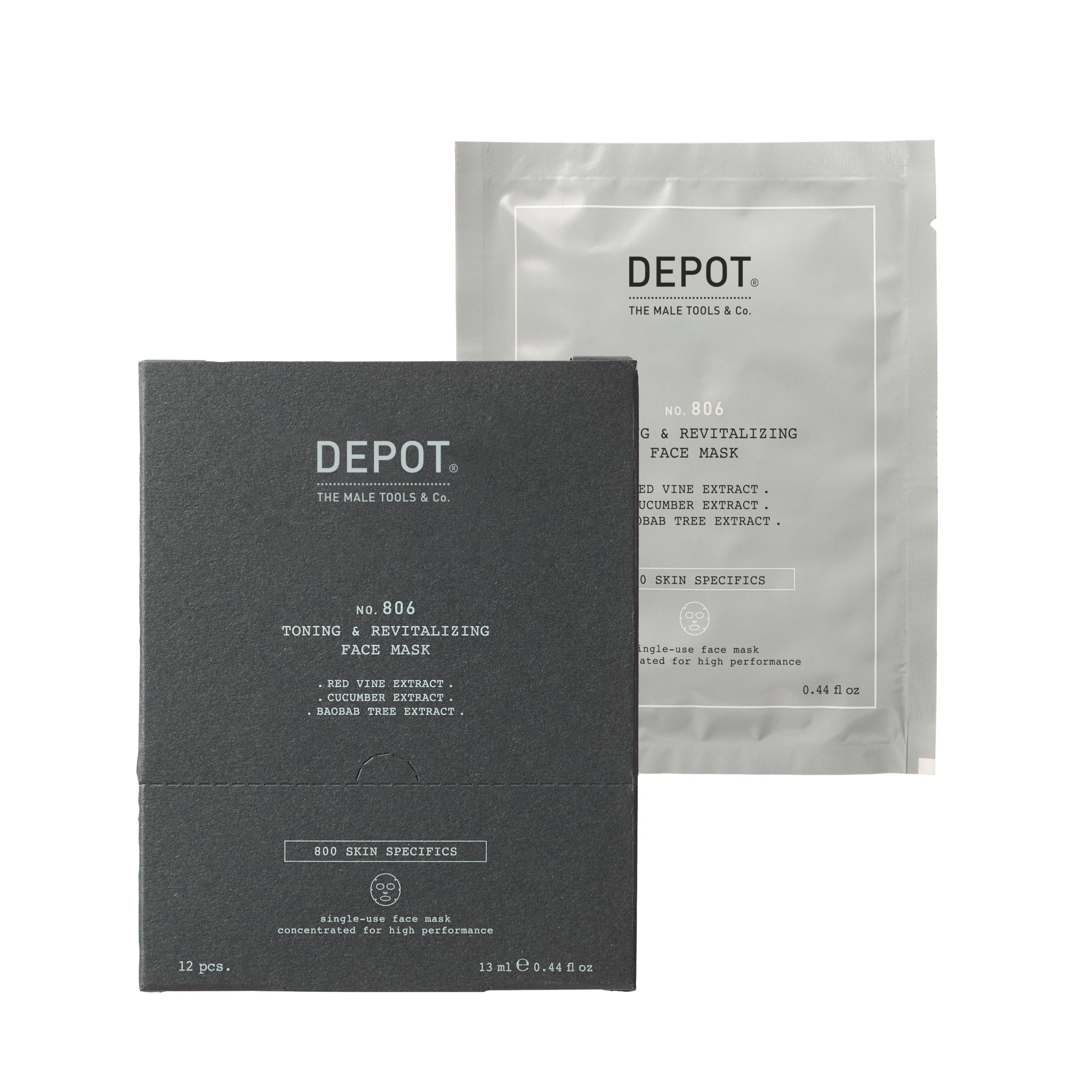 Depot 806 Masque tonifiant et revitalisant pour le visage 12PZ da Uomo STFM000