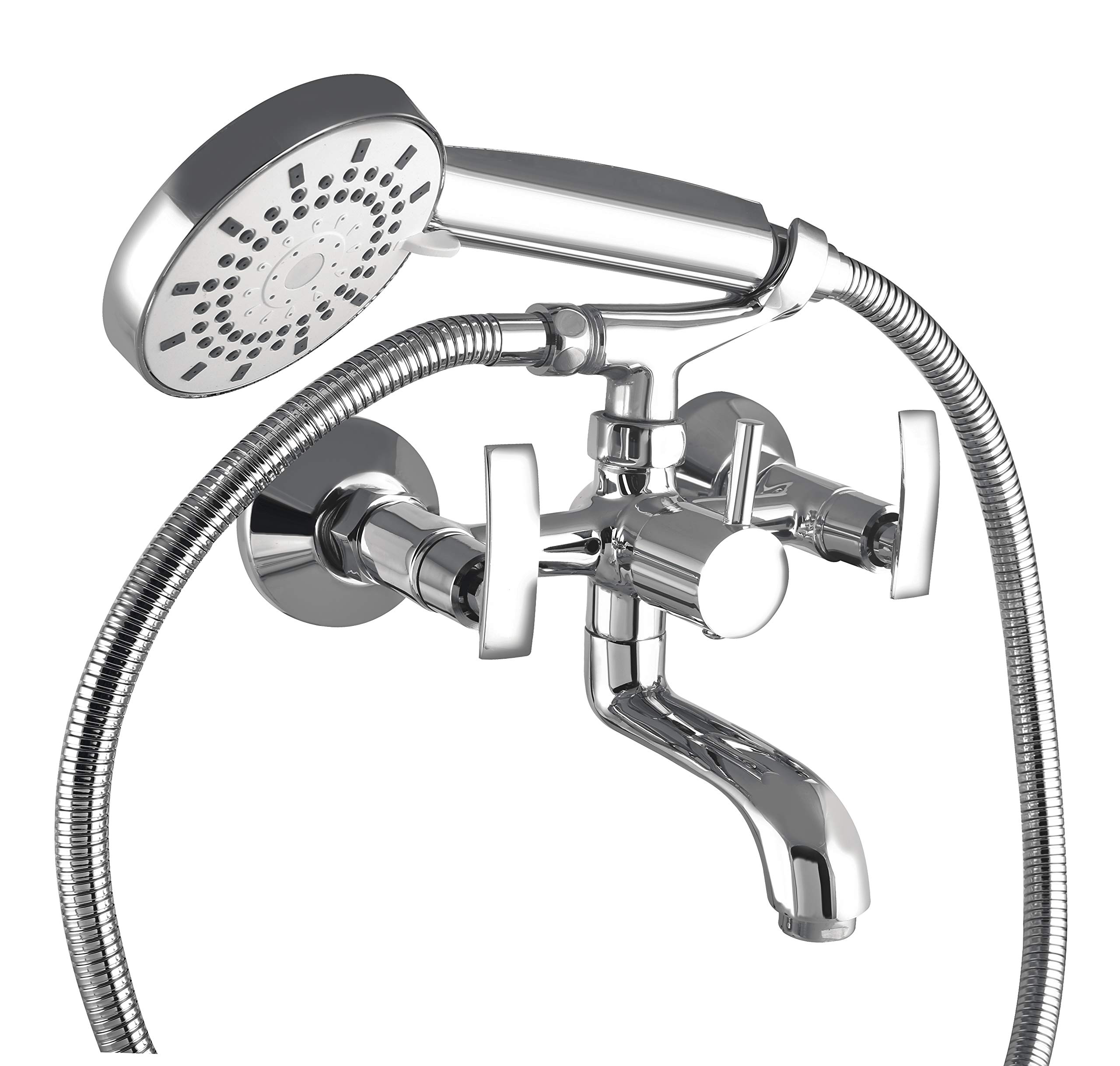 10x Brass Wall Mixer 2 in 1 WM-7440 with Crutch and Hand Shower with 1 Meter Tube (Silver) (B085C9S91P) Amazon Price History, Amazon Price Tracker
