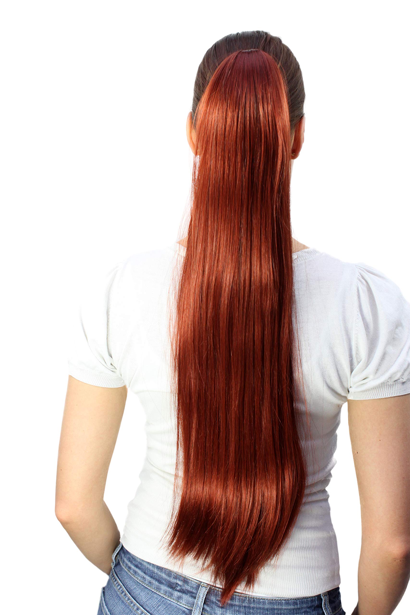 Hairpiece PONYTAIL very long straight RED (T113 Colour 350), red (350), Length: approx. 70 cm