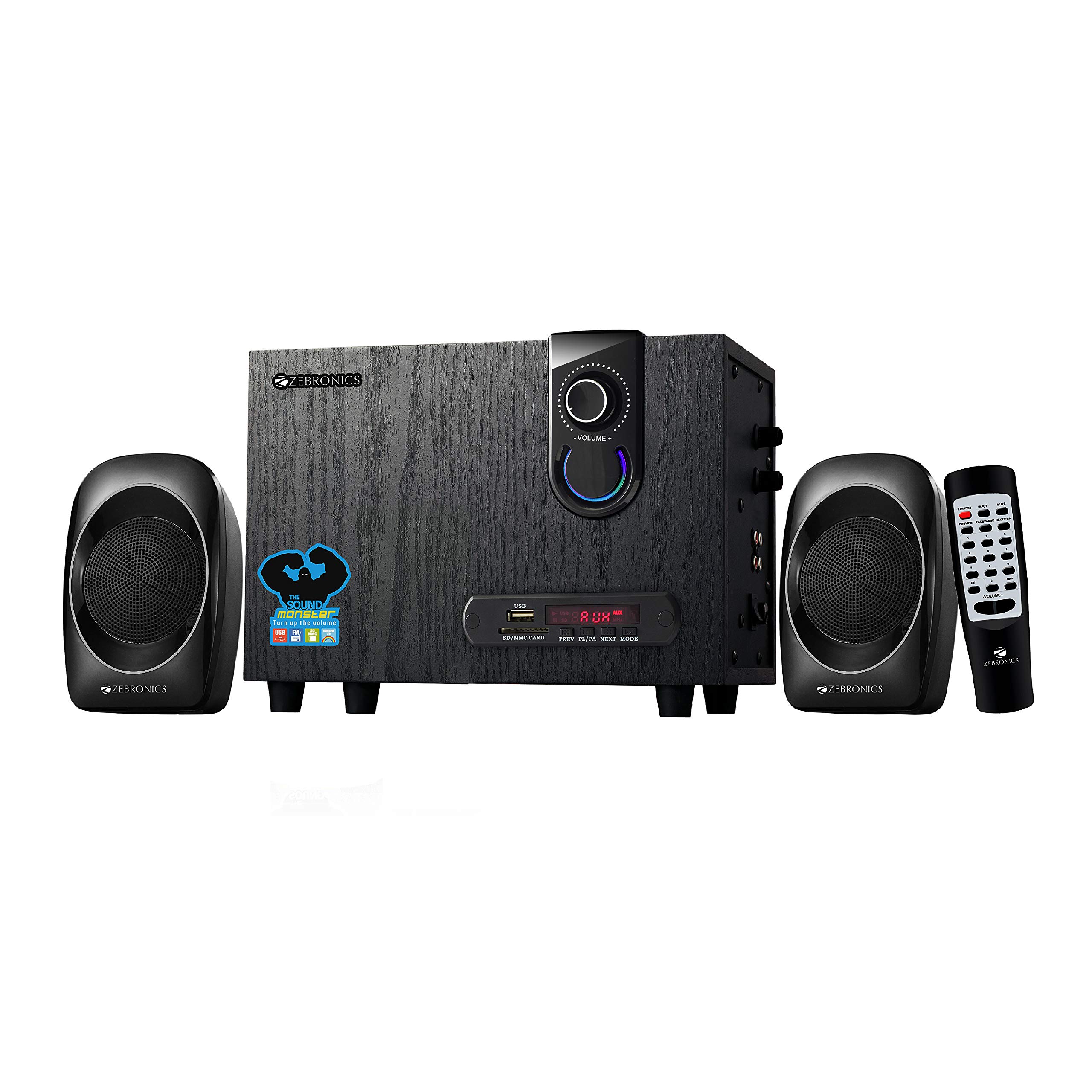 Zebronics ZEB-SW2492RUCF Wireless Bluetooth Multimedia Speaker With Supporting SD Card, USB, AUX, FM & Remote Control. (14 Watt, 2.1 Channel) (B082FKSK75) Amazon Price History, Amazon Price Tracker