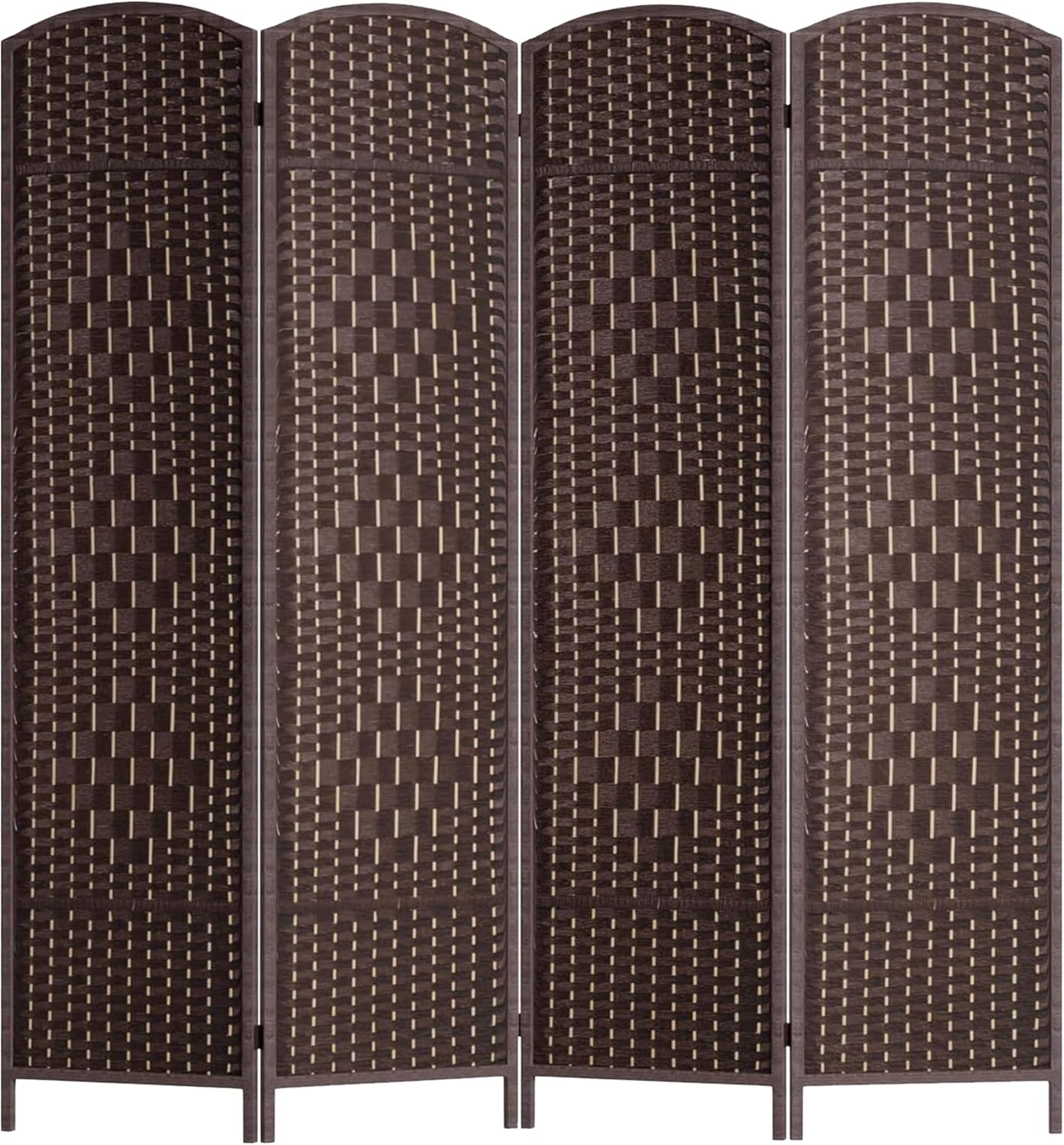 FDW Room Divider 6FT Wooden Screen Folding Privacy Screens Portable Wall Dividers for Home Office Bedroom, Dark Brown