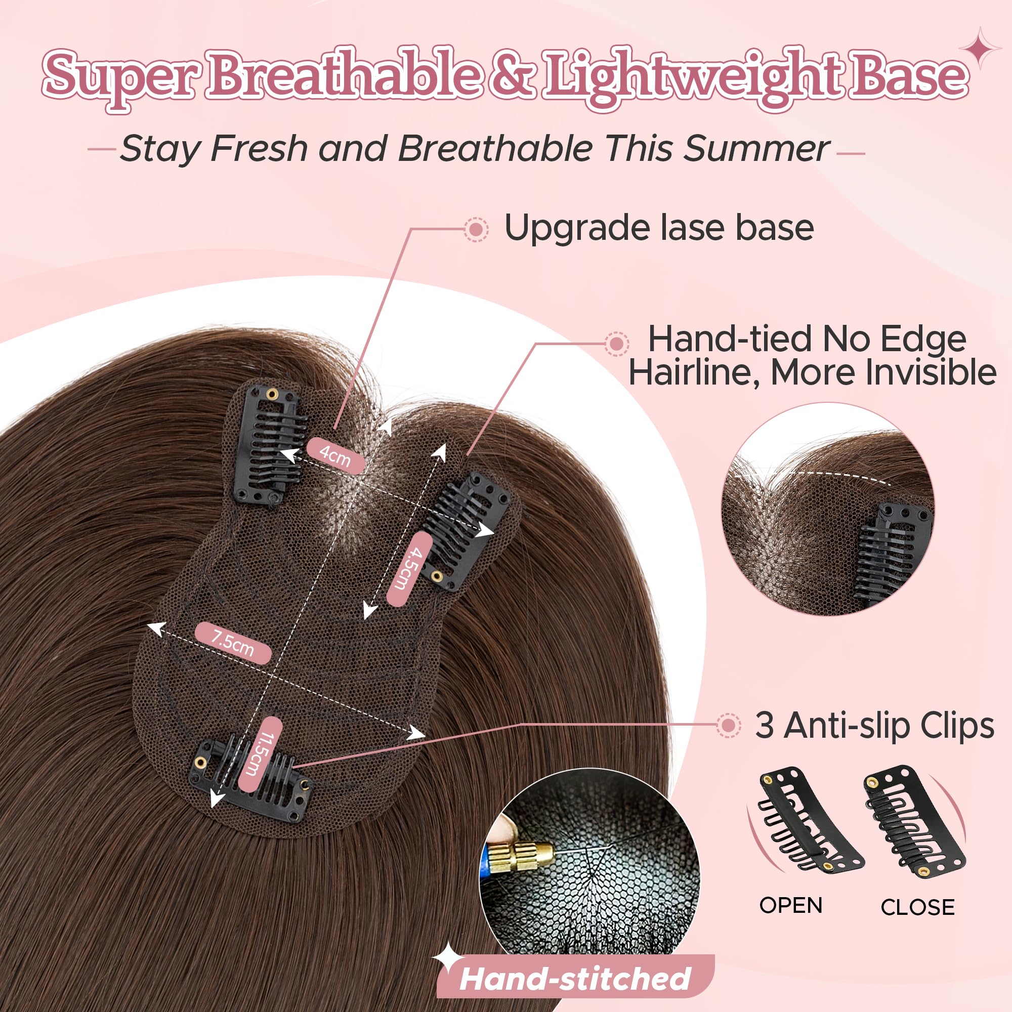 Treska z naturalnych włosów Remy, Clip in, peruka z bocznymi grzywkami, przedłużenie włosów, kucyk, dla kobiet, z 3 klipsami, 35 cm # 2R