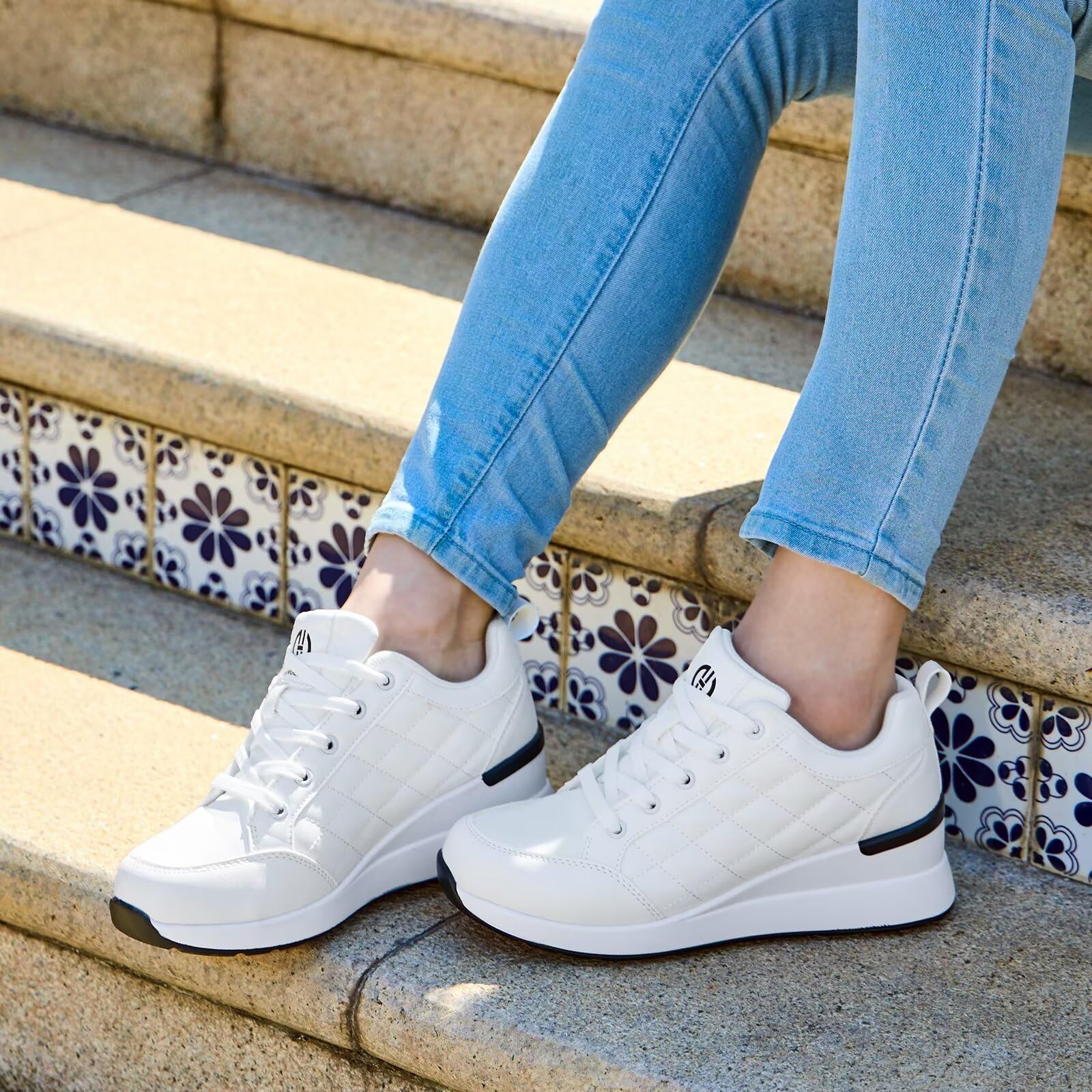 Zapatillas de Cuña para Mujer, Tacón de Cuña de 6 CM, Ligeras y Transpirable