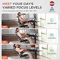 Vista 4 de CAPOT Ergonomic Mesh Office Chair, Adjustable Lumbar High Back Desk Chair 400lbs, 4D Flip-up Arms, 3-Level Tilt Backrest, 3D Headrest, PU Wheels