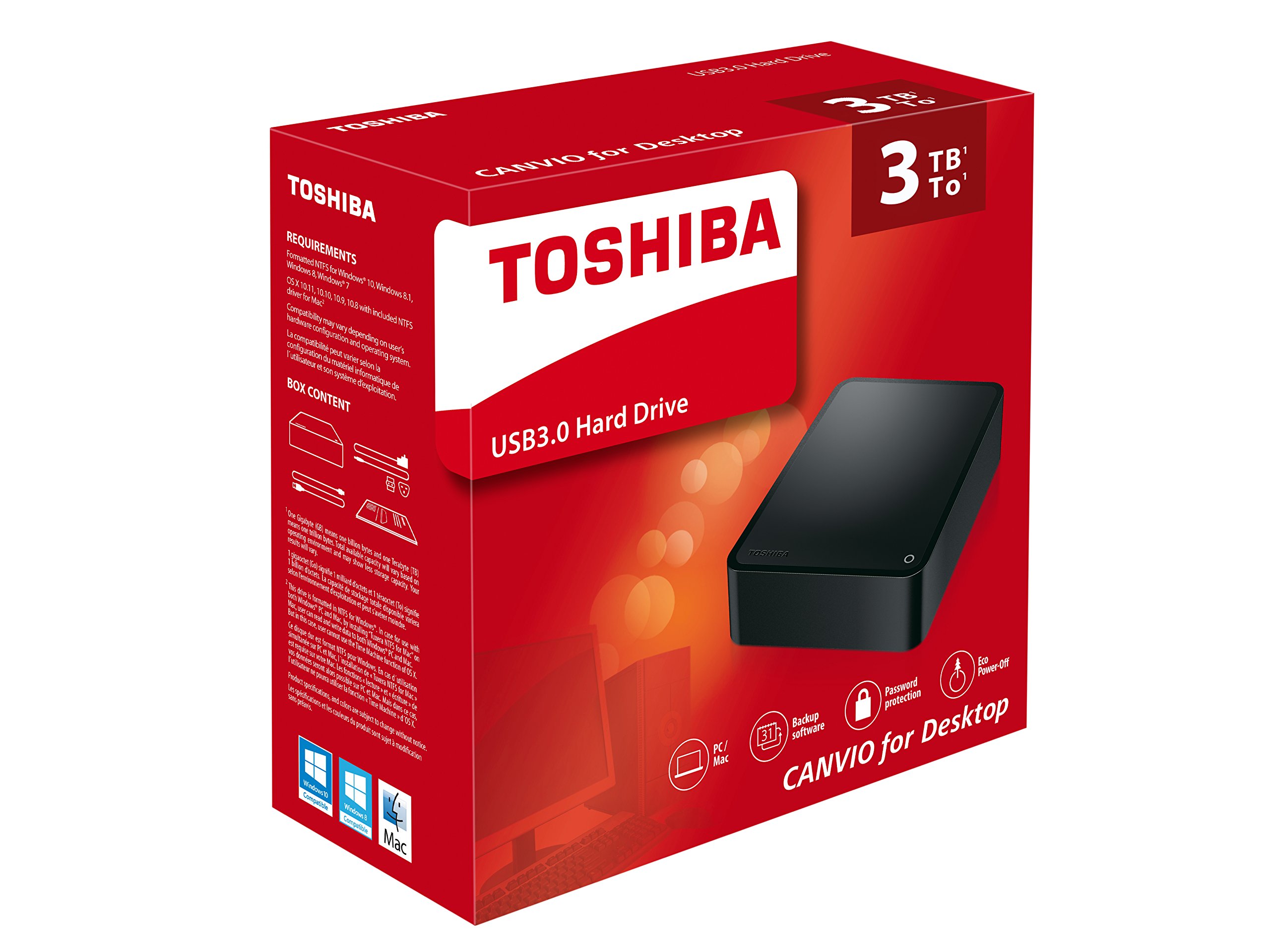 Toshiba CANVIO for DESKTOP 3TB External Hard Drive (HDWC330XK3J1