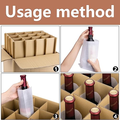 Miniatura 10 de codree Juego de 4 juegos de embalaje de vidrio, separadores de vidrio para cajas de mudanza, cajas de embalaje de platos de cristalería, divisores