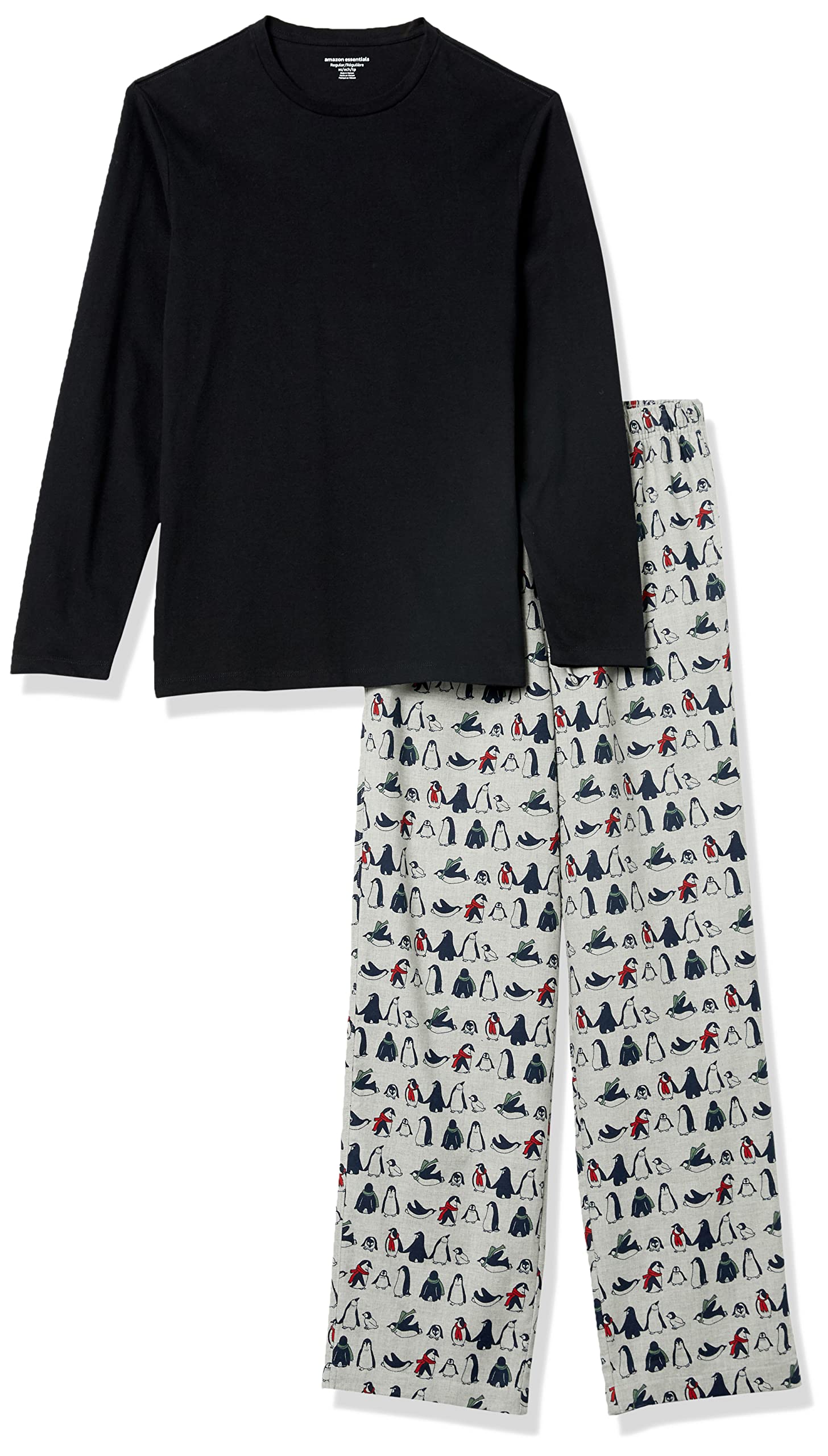 Amazon Essentials Completo Pigiama con Pantaloni e Maglia a Maniche Lunghe in Flanella Uomo