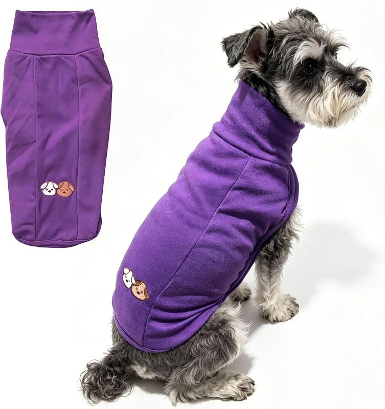 Camisa Listrada para Cães com Gola Alta e Moletom Macio IMDOUBLEDOU (Pur SLS, X-Small)