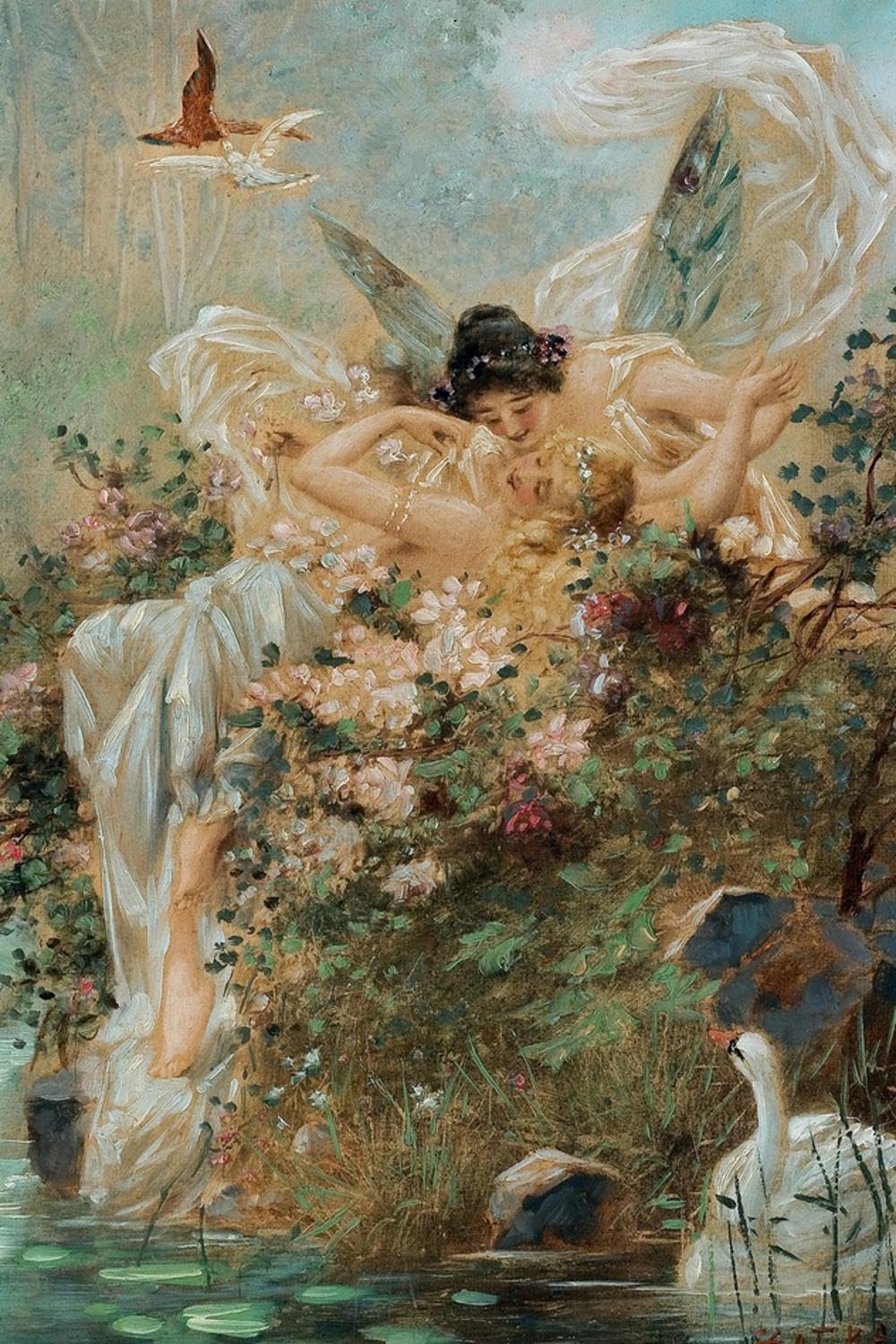 Fairies more kiss ポスター　B2 非売品　デビュー　貴重 Amazon.com: ART.COM Wall Art Print Two Fairies Embracing in a