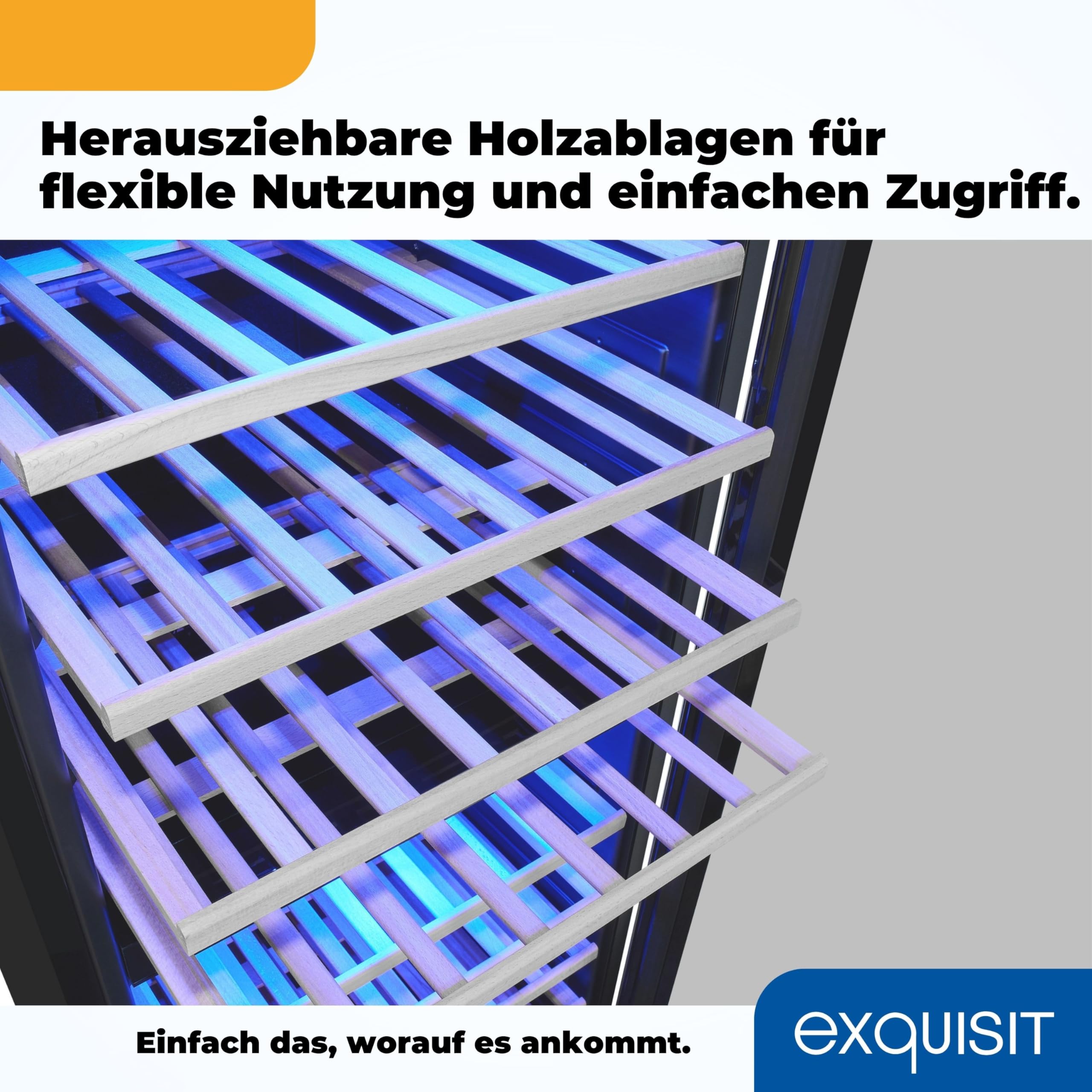 Exquisit Weinkühlschrank 2 Zonen 78 Flaschen 194 Liter Umluftventilator 9 Holzablagen Digitale Temperaturanzeige WS2-78-GTE-160G schwarz