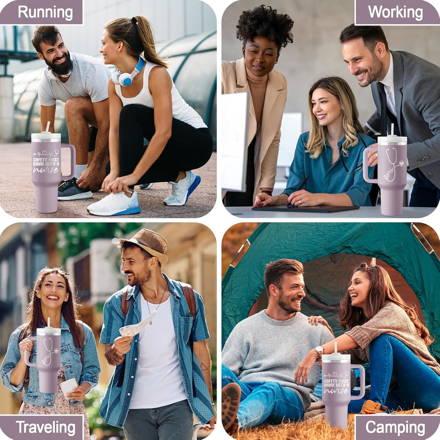 Nurse Gifts for Women, Nursing Student, Nurses Practitioner, Registered Nurses - Nurse Appreciation Gifts from Friends, Family, Coworker - 40oz Travel Cup Insulated Tumbler with Lid & Straw - Image 6