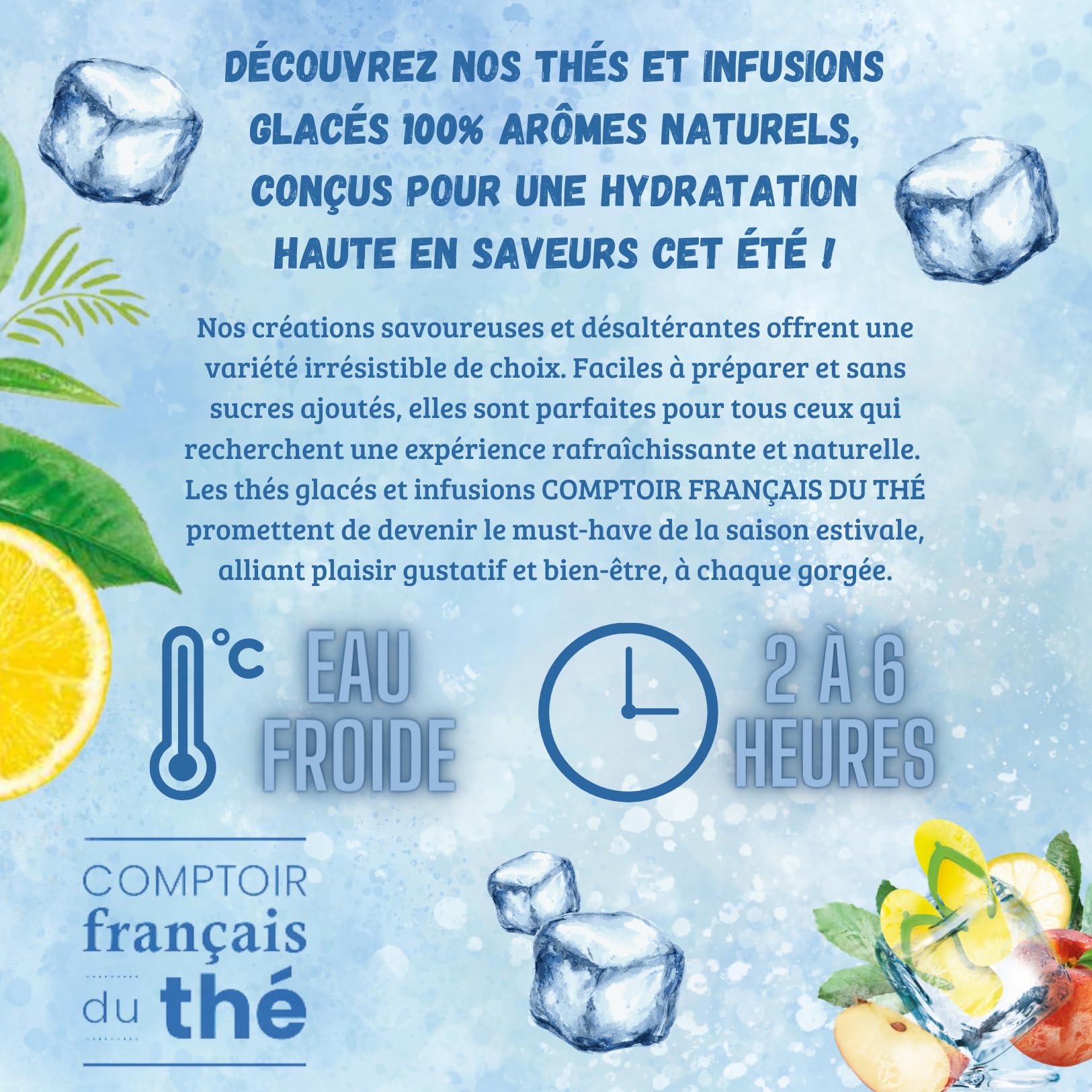 COMPTOIR FRANÇAIS DU THÉ - 2x100 g d'infusion fruitée | Notes de fruitée et gourmande - Délicieux chaud ou glacé, parfait en thé glacé maison - coffret thé à offrir - thé de Noël