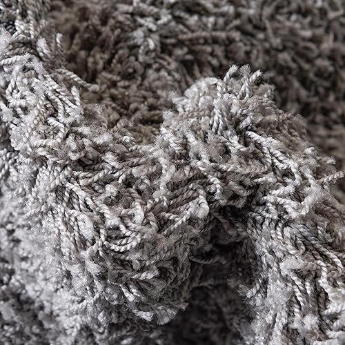 Miniatura 8 de Unique Loom Solid Shag Collection - Alfombra de área (8 x 10 pies, ovalada, gris nube)