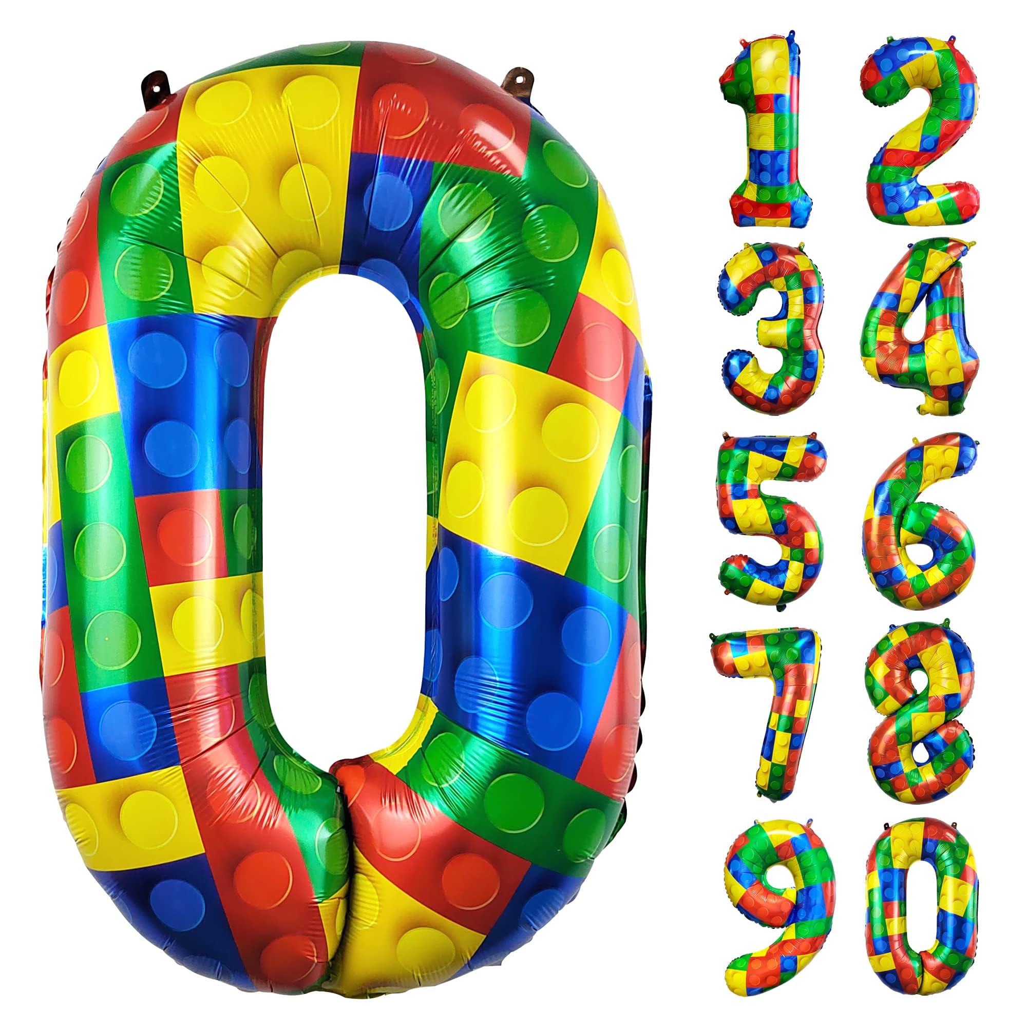 Red 0 balloon 40 Inch Giant Helium Foil Number 0 to 9 Red Balloon Birthday Wedding Party Digital Decorations (Number 0) — view 465