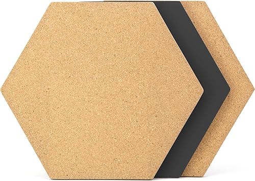 Miniatura 2 de U Brands Azulejos hexagonales de doble cara, corcho y espuma EVA, 12 x 10.4 pulgadas, 3 unidades