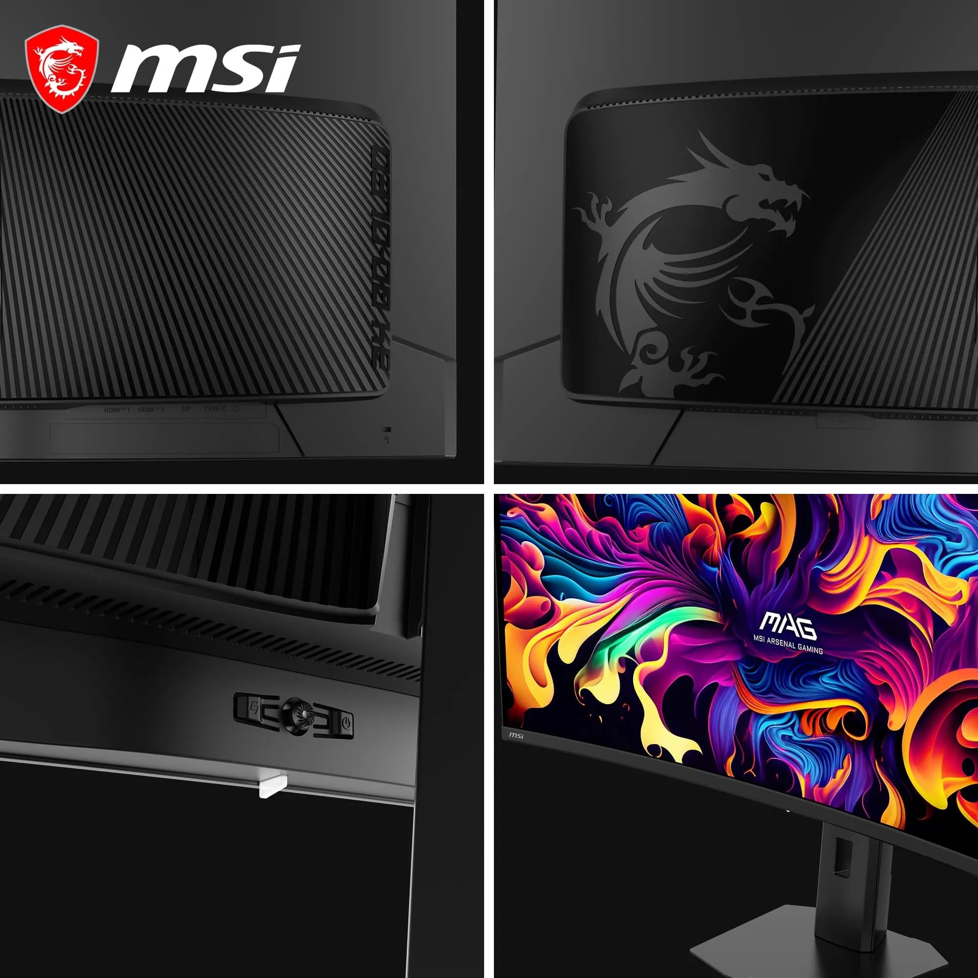 MSI MAG 341CQP QD-OLED X28 Display Gaming 34'', UWQHD 3440 x 1440, 280 Hz, 0,03 ms, Tandem QD-OLED, Stripe RGB, Film DarkArmor, Uniform Luminance, Adaptive Sync, Base piatta