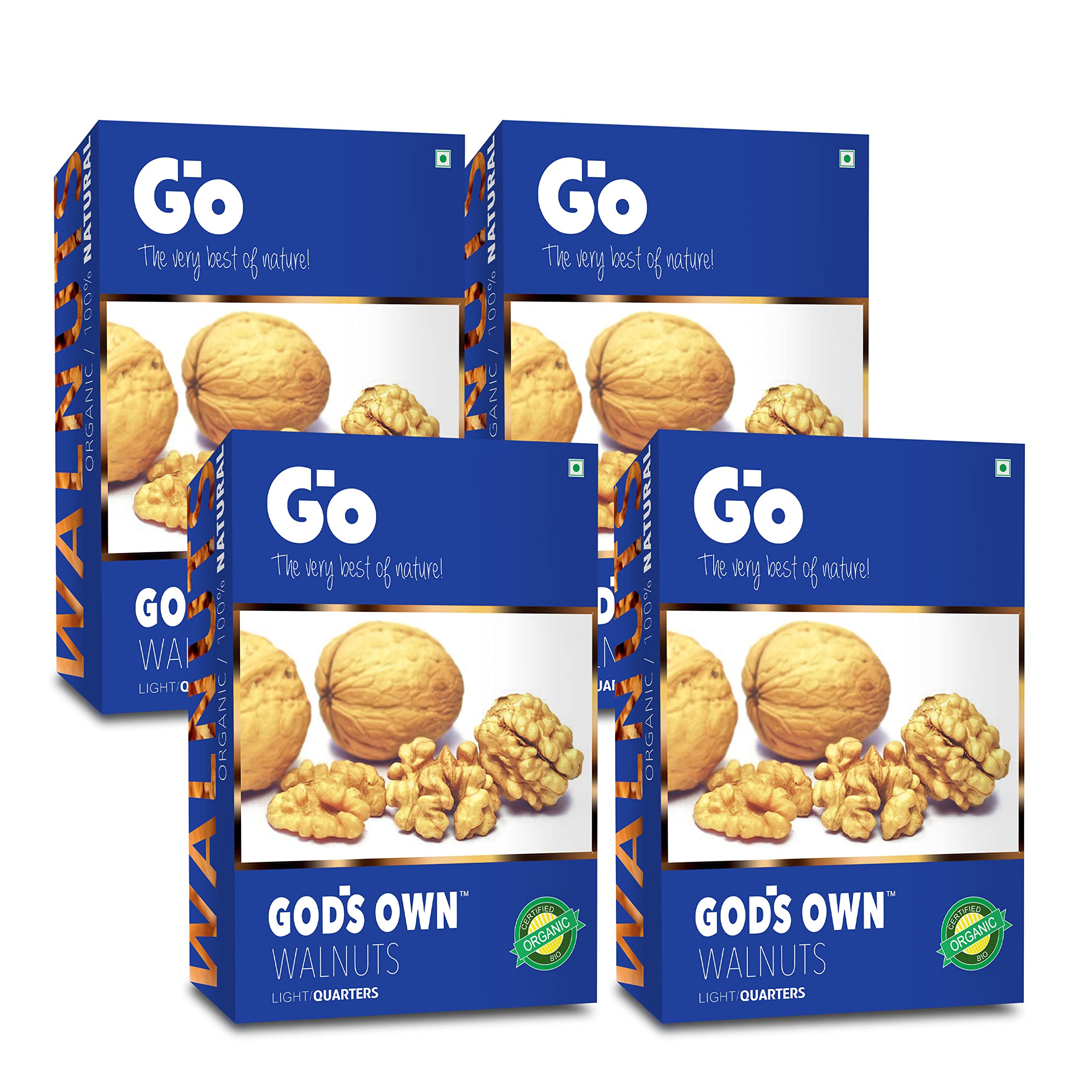 Go Organic Kashmiri Light Quarters Walnuts Kernels (Without Shell) 1Kg, 250g x 4| Walnuts Dry Fruits | Organic Walnuts | Kashmiri Walnuts Kernels for Snacking & Baking (B0BD4WKR3T) Amazon Price History, Amazon Price Tracker