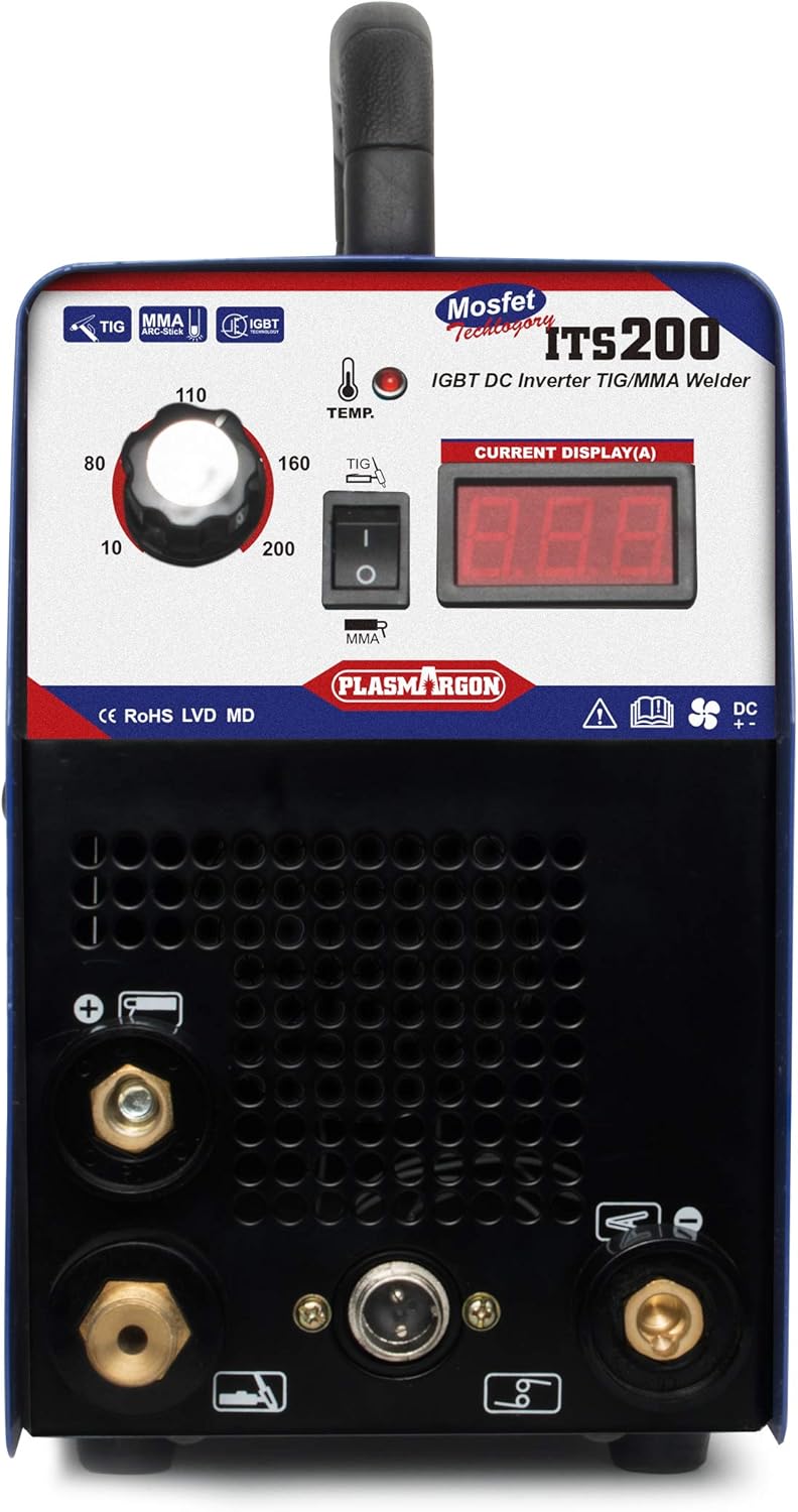 Flash Deals - 40% OFF Plasmargon ITS200 2 in 1 Tig Welder Tig Welding Machine 200A TIG/STICK MMA Welder 220V & 110V Dual Voltage