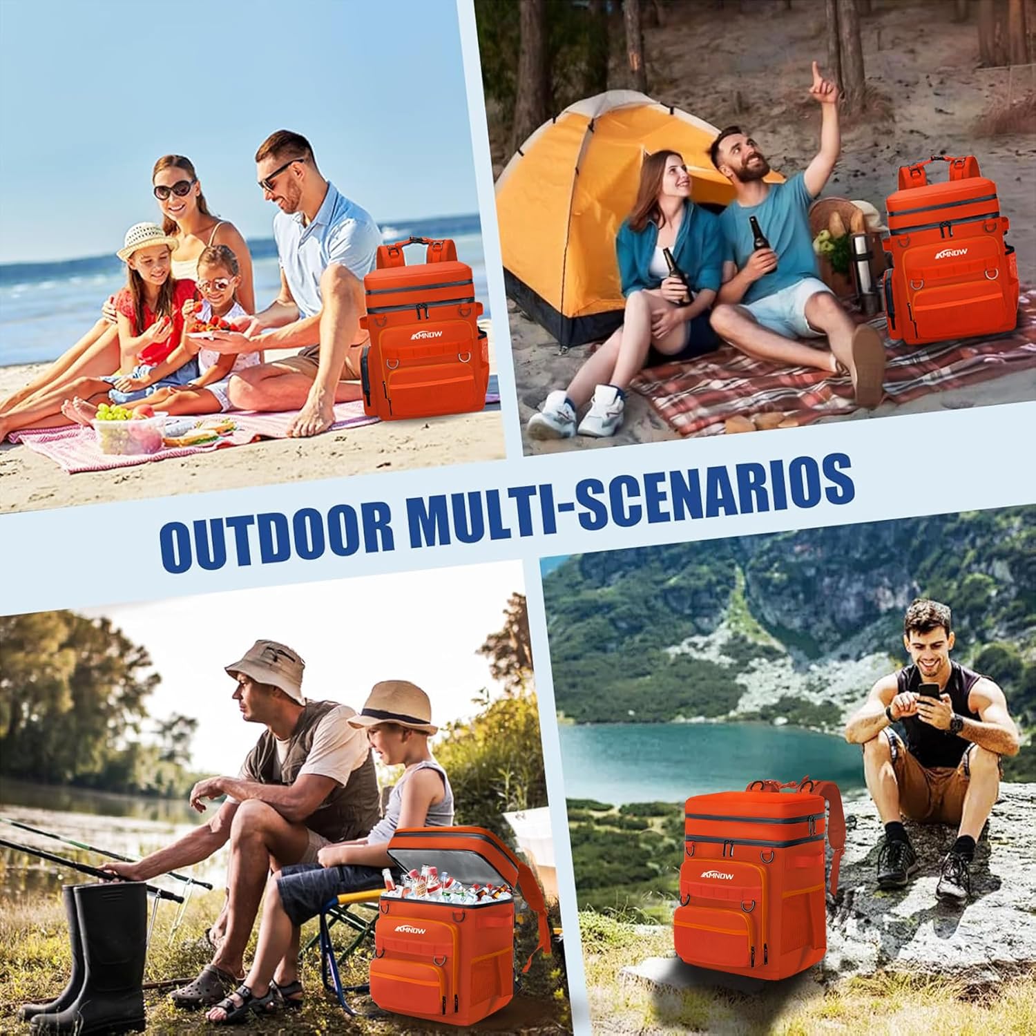Backpack Cooler Insulated Leak Proof, Lightweight Soft Sided Cooler Backpack for Men Women, Waterproof Beach Cooler Bag Lunch Backpack for Camping Hiking Picnic Fishing Travel Outdoor