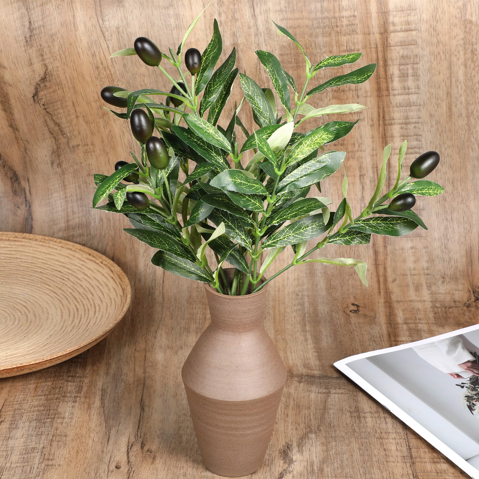 Amazon.de: JJUNW 5 Stck Olivenzweige knstliche Pflanzen, Simulation  Grner Olivenbaum Deko 28cm Knstliche Zweige Kunstzweige Deko fr Hochzeit  Garten Tischdekoration Bro Indoor Outdoor Dekoration
