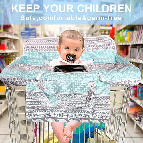 Miniatura 2 de Polovillae Funda para carrito de compras para bebé 2 en 1 Funda para silla alta con arnés de seguridad Multifuncional Patrón de dinosaurio Cubiertas