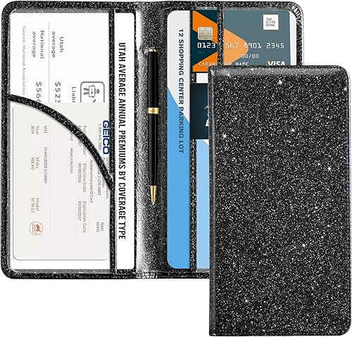 Miniatura 21 de CoBak - Estuche para registro y seguro del auto, organizador para la guantera, accesorio para compartimento de auto o camión, estuche con cierre