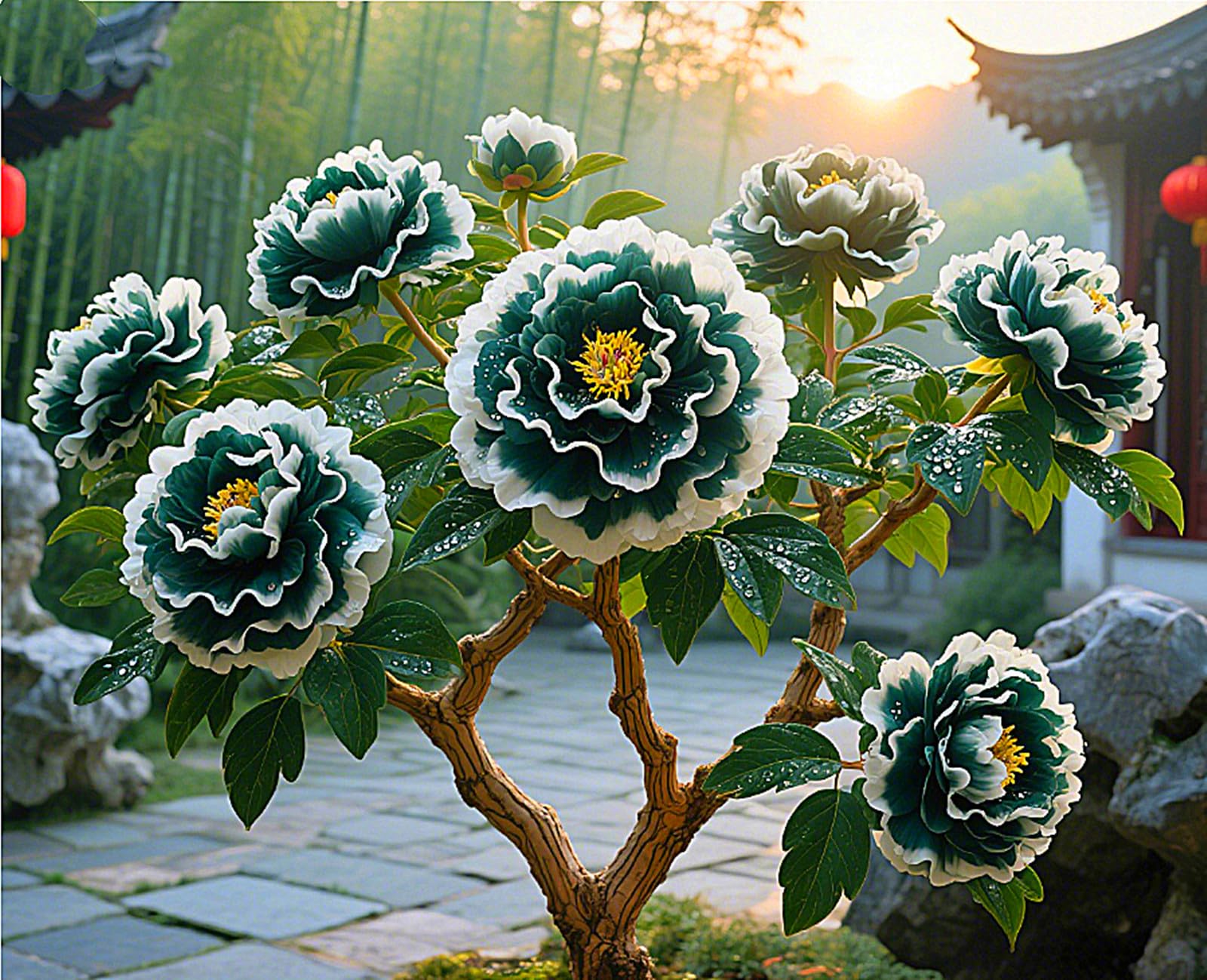 Peony Plants for Sale,Feels Beautiful,Peony Mix,Good for Containers,Golden Jade Carving-6bulbs-H