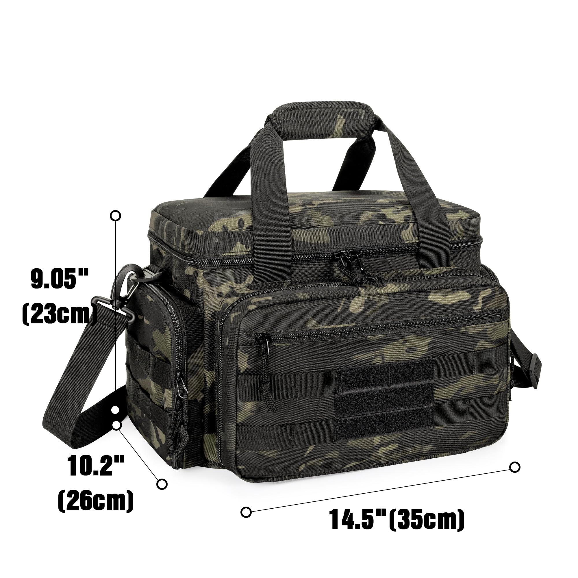 DSLEAF Bolsa de Pistola táctica para 4 Pistolas, Bolsa de Pistola con 6 Ranuras para revistas, Bolsa de Tiro con Bolsillos adicionales para munición y Elementos Esenciales