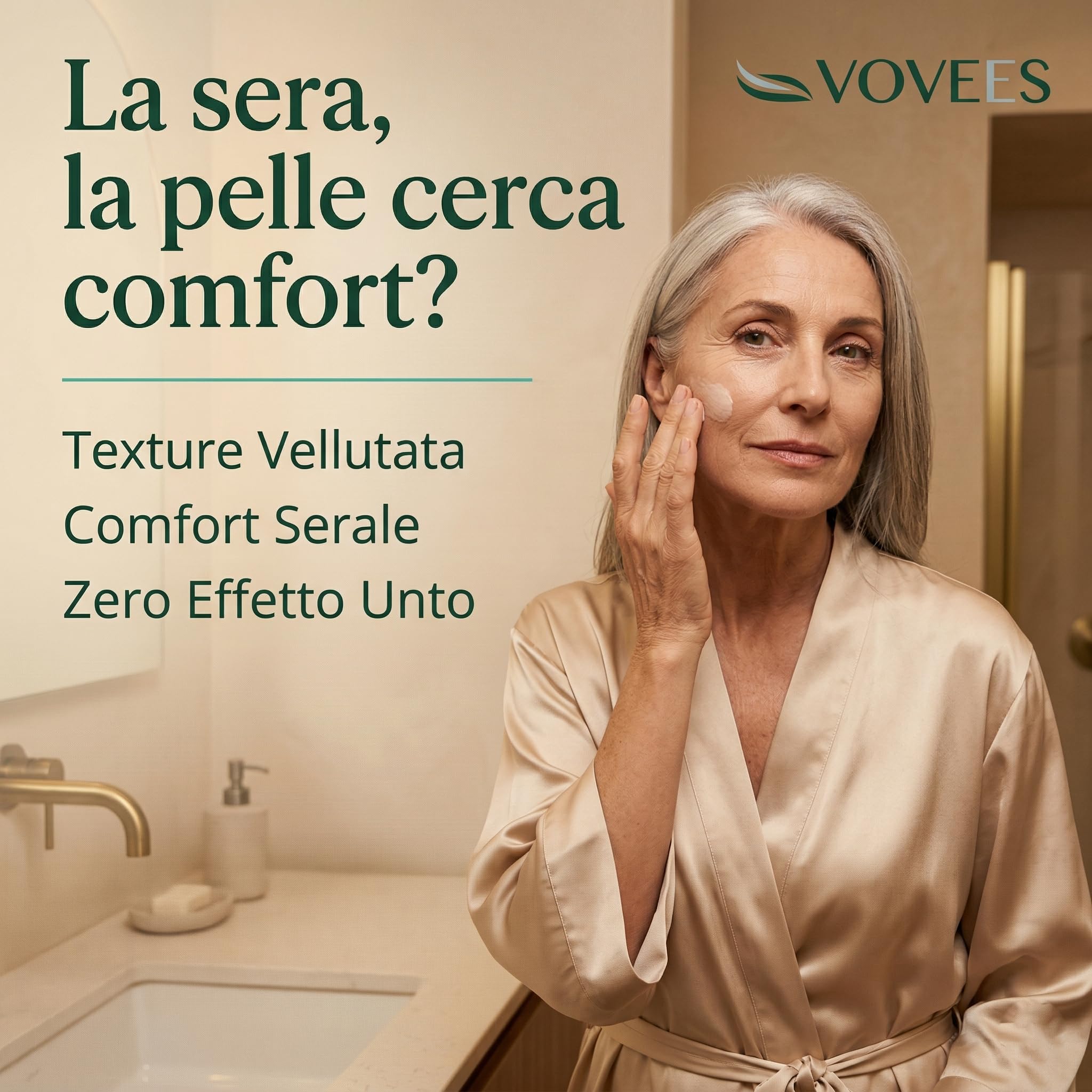 VOVEES ARTEMIS Crema Idratante Viso Antirughe Donna, Pelle Matura, 50 ml