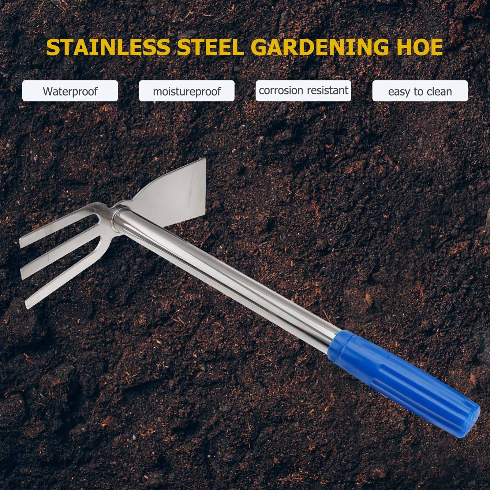 Happyyami Azada De Jardinería Azada De Siembra Azadón Herramientas Manuales De Jardinería Combo De Pala con Ergonómico Azada De Jardín Cultivador Trabaja Caucho Clásico Azada De Deshierbe