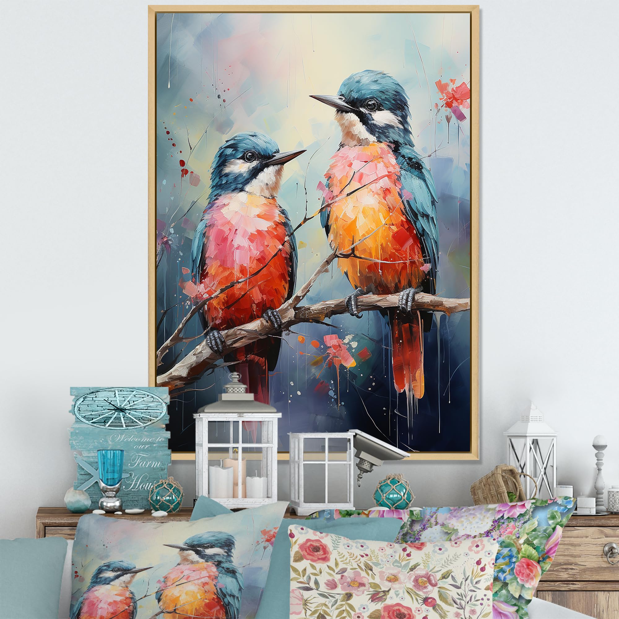 Amazon.com: DesignQ Large Bird Wall art, Elegant Songbirds Of