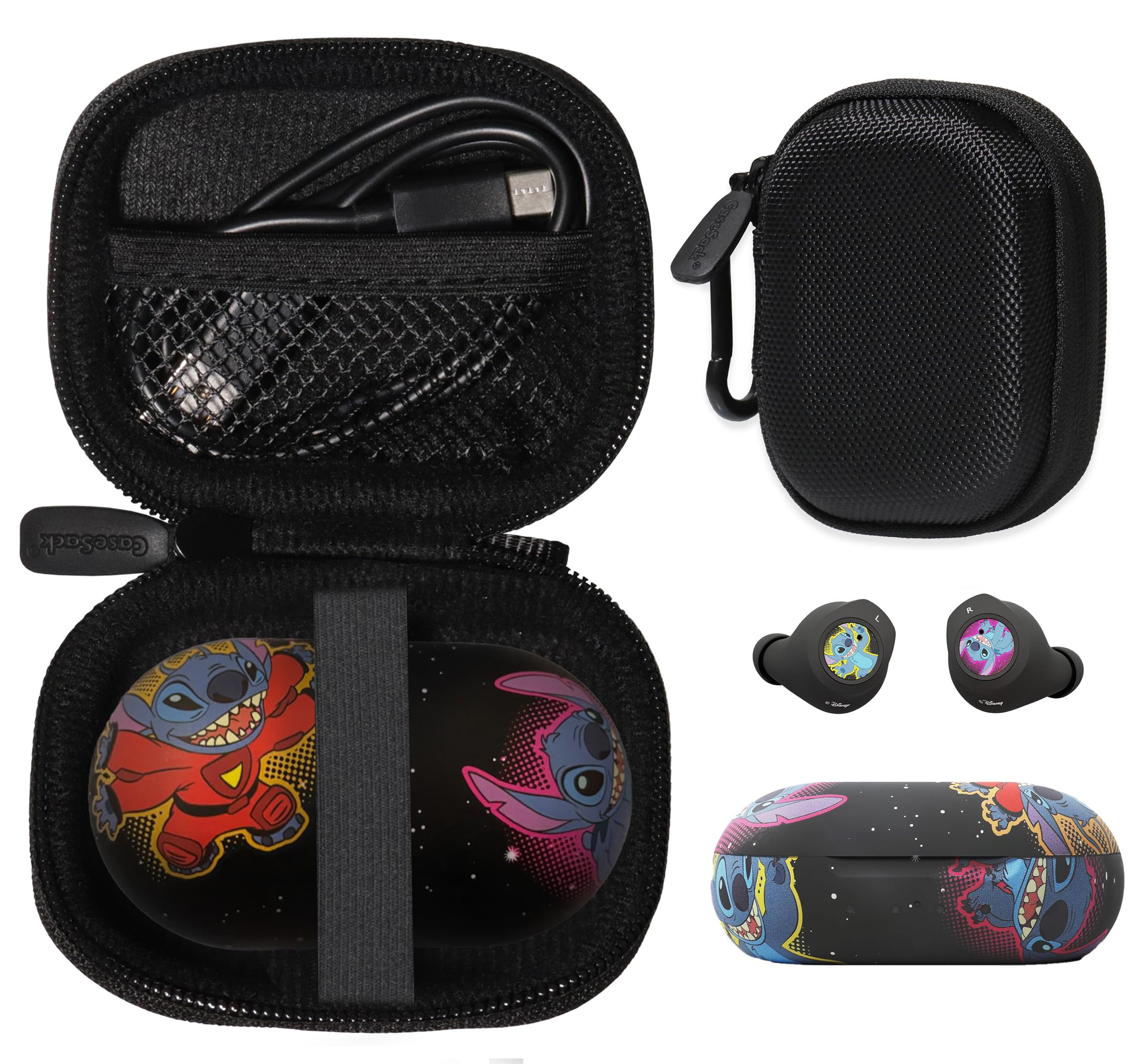 CaseSack Case for iJoy Disney Lilo and Stitch Bluetooth Earbuds (Black)