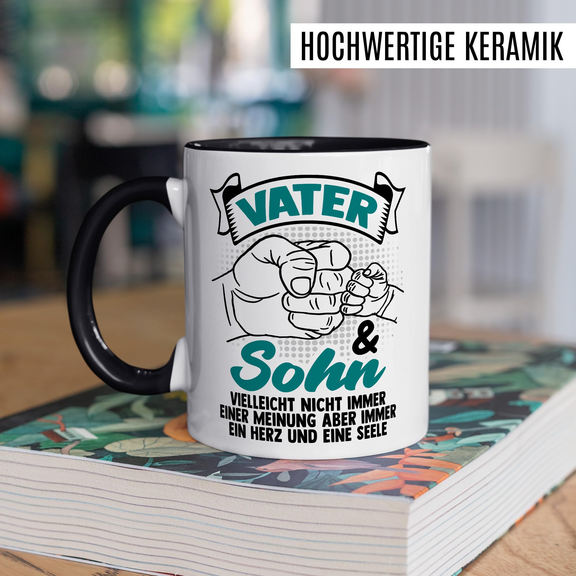 Tazza Personalizzata "Papa & Sohn" Per Papà: Ceramica 330ml, Lavabile In Lavastoviglie, Stampata Su Entrambi I Lati, Made In Germany (blu) - 4