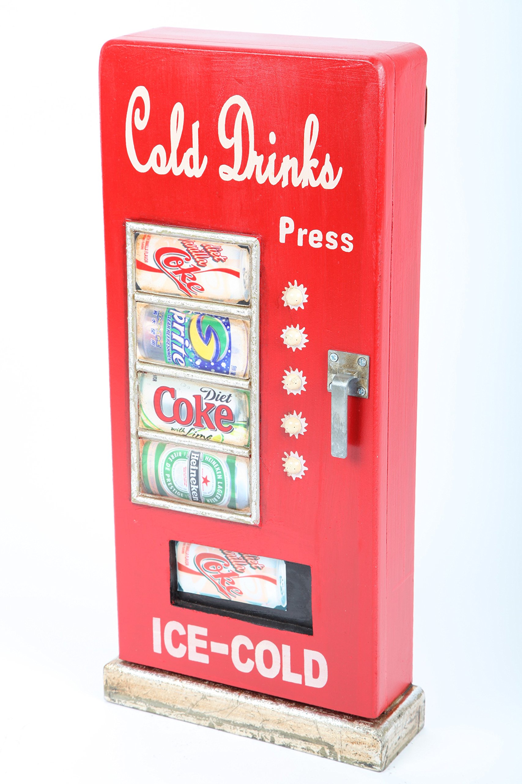 Design-Schlüsselschrank Cold Drinks, Retro, rot, 52cm