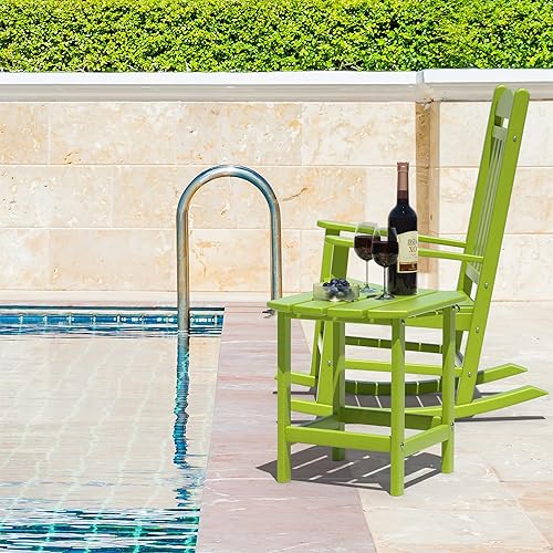 Miniatura 5 de TORVA Mesa auxiliar Adirondack para patio, mesas auxiliares para exteriores, resistente a todo tipo de clima, HDPE a prueba de humedad, uso