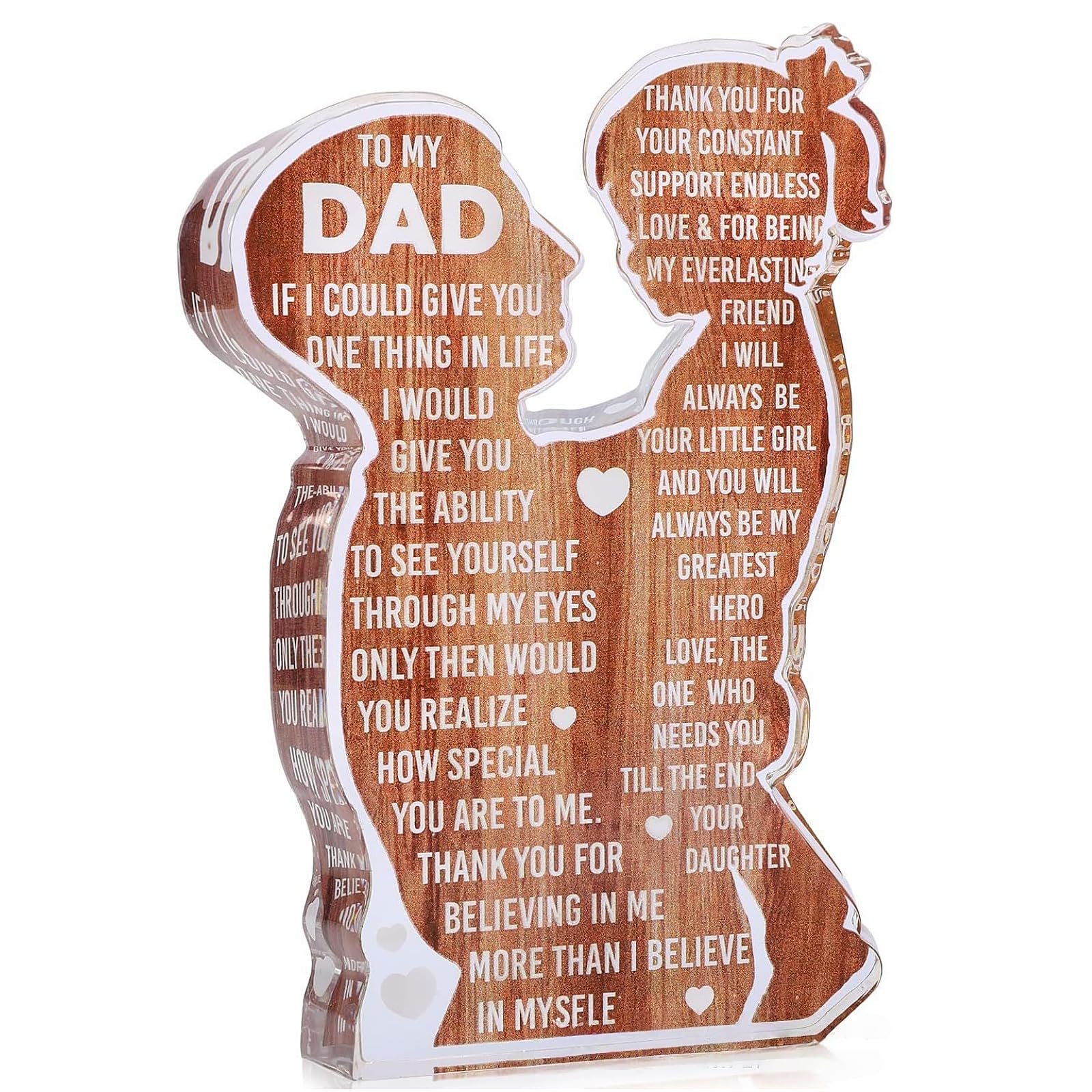 Dad Gifts from Daughter Dad Birthday Gift from Daughter,Acrylic Engraved Sentimental Desk Sign, Decorative Keepsake for Father's Day, Birthday, Christmas, Thanksgiving Tabletop Ornament