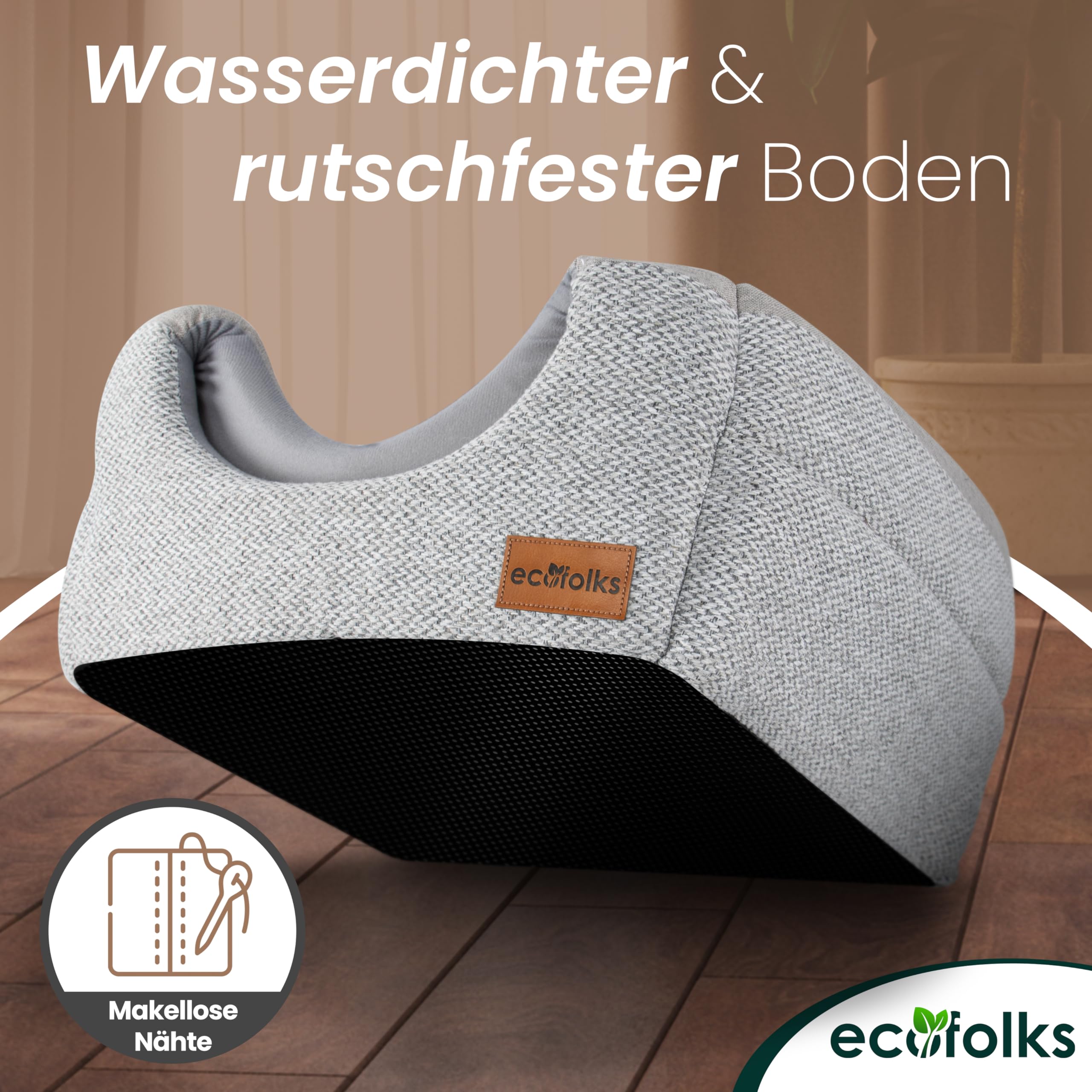 3in1 antibakterielles Katzenbett, Katzenhöhle | Sofa & Kuschelbett – wandelbar, stylisch & platzsparend | Perfekt für Moderne Wohnräume