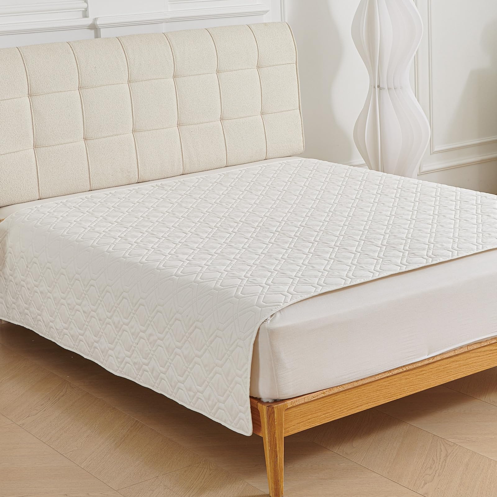 Morbuy Inkontinenzunterlage Waschbar, Inkontinenzunterlagen Bett Inkontinenz Bettunterlage wasserdichte Anti Rutsch Atmungsaktive Weich für Kinder Senioren (210*305cm,8 Weiß)