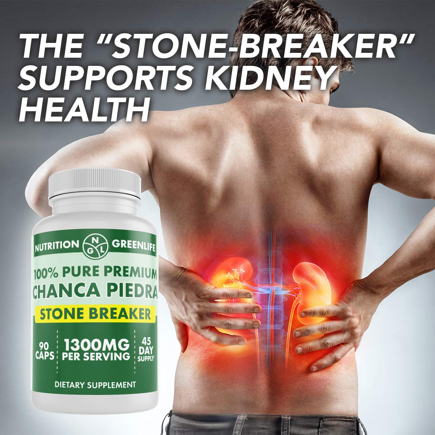 CHANCA Piedra Pure Stone Breaker 1300mg Kidney, RENAL, Gallbladder