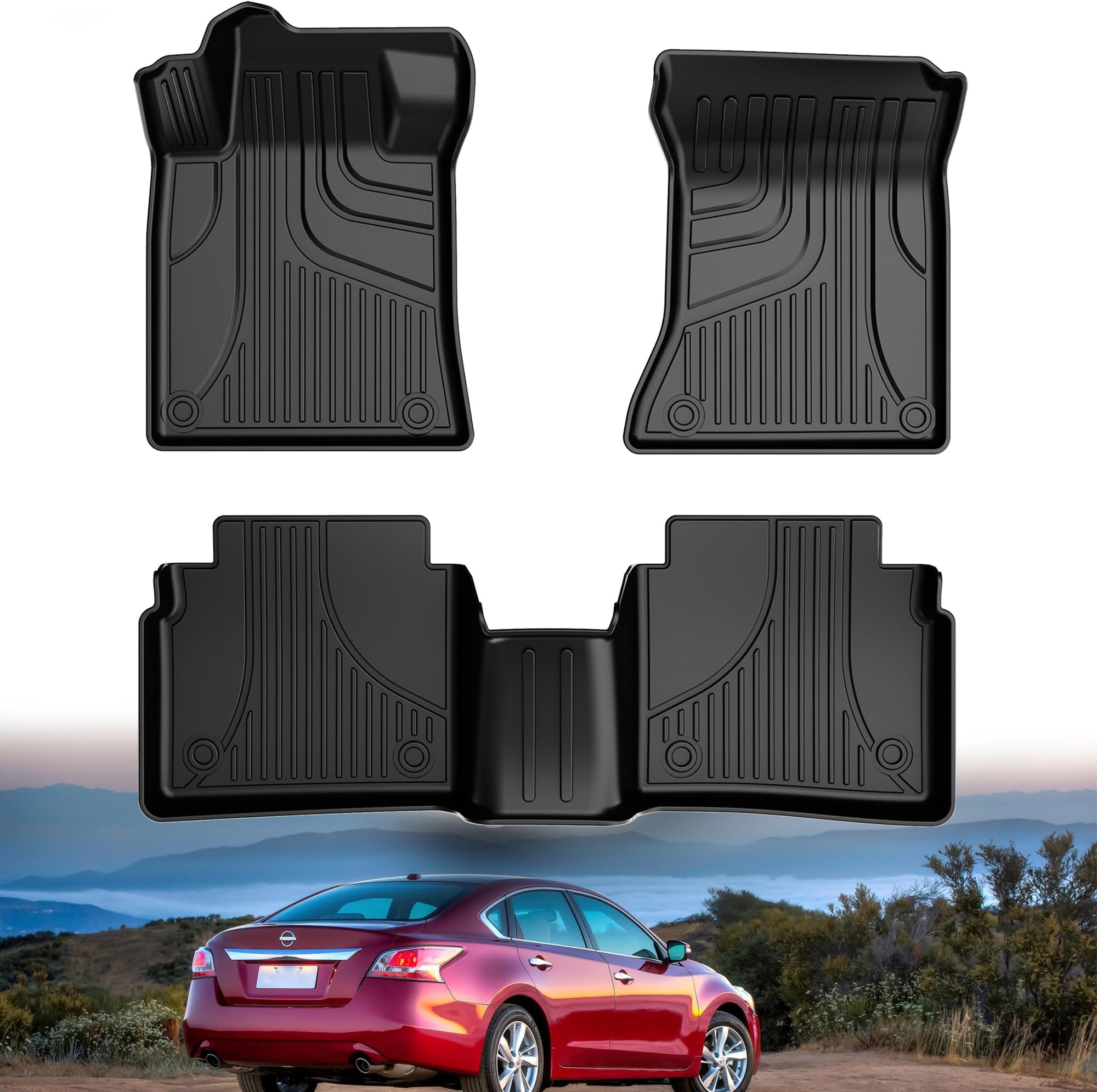 Auxko Tappetini Per Bagagliaio Per Nissan Altima 2019-2024 – TPE Inodore, Antiscivolo, Cargo Mat Stagioni