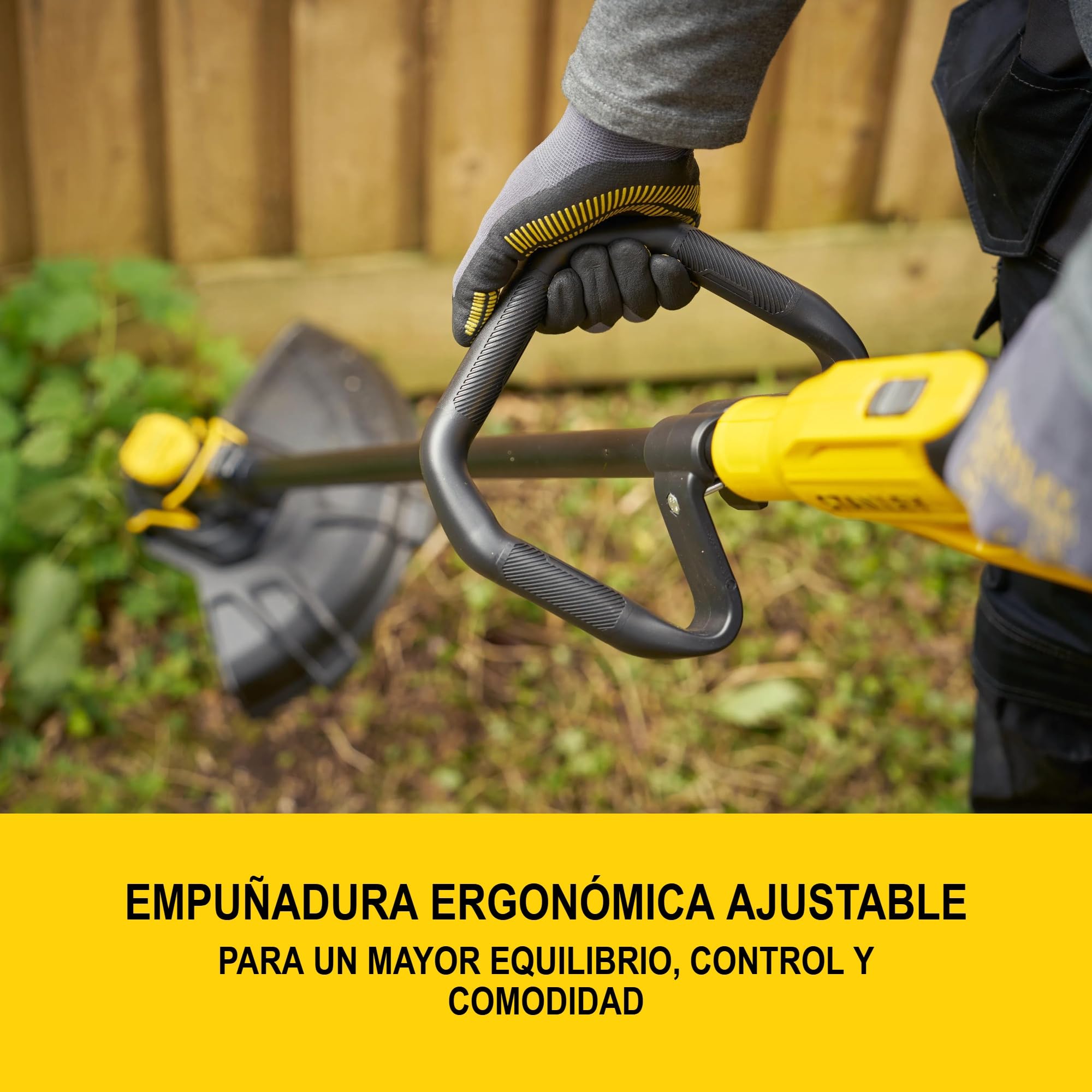 STANLEY V20 Cortacésped sin cable, con protector de bordes, incluye batería y cargador, 18V, STCST933M1-QW