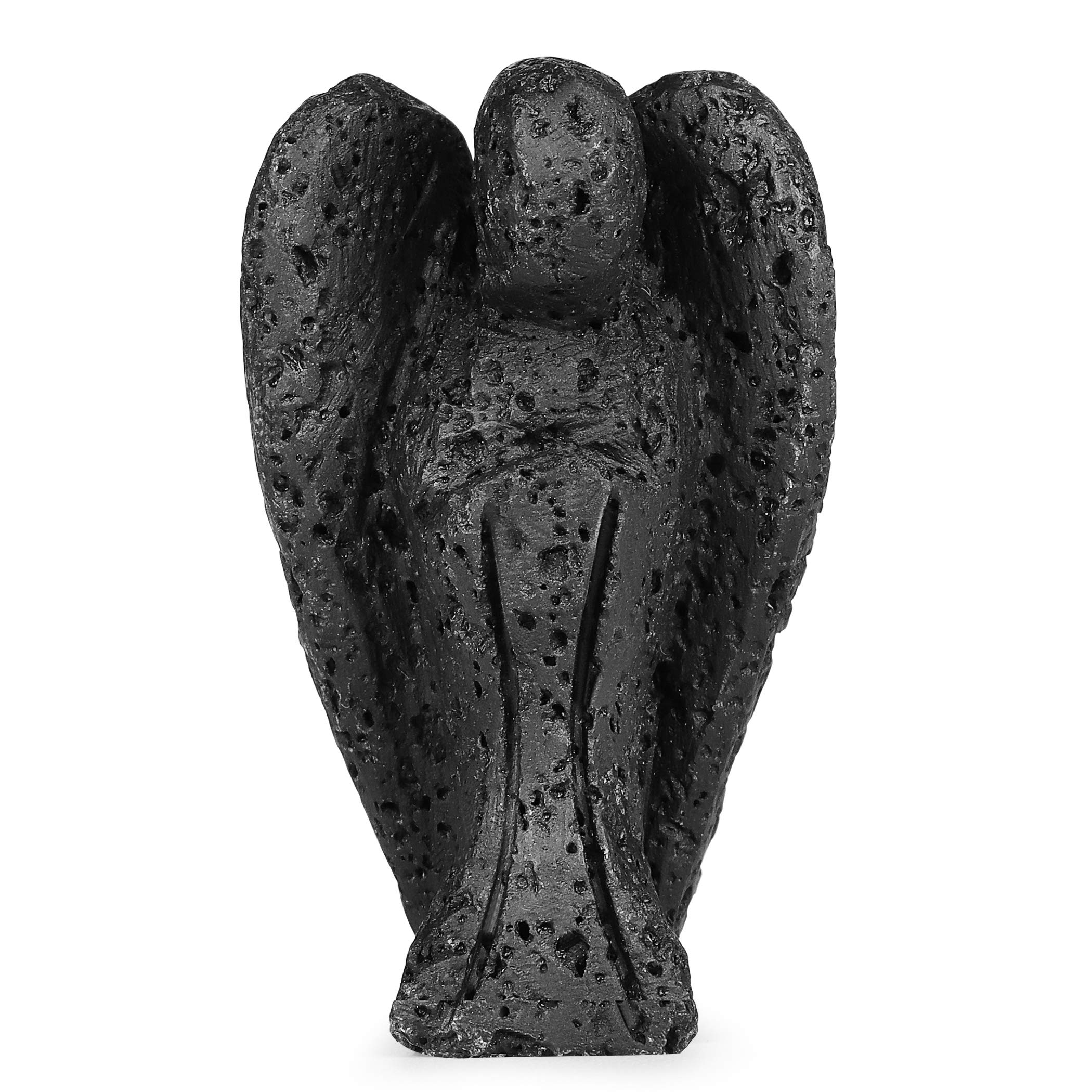 Artistone Lava Stone Crystal Pocket Guardian Angel Gifts Carved Gemstone Angel Statue Ornament Healing Stone For Home Decor Meditation(Lava Stone)