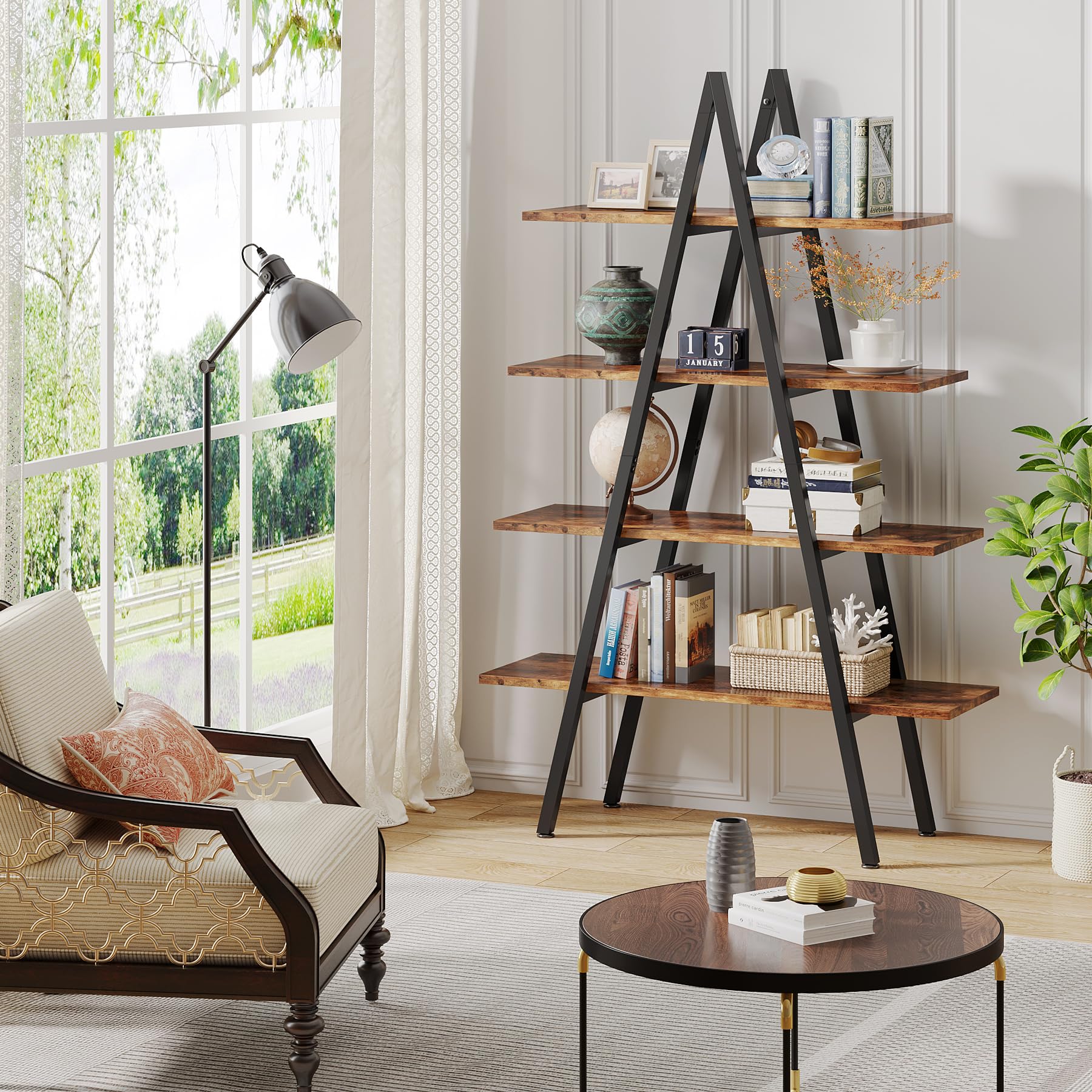アントステラ　BOOKCASE　723 Amazon.com: LITTLE TREE Bookshelf, 4-Tier Book Shelf, Vintage