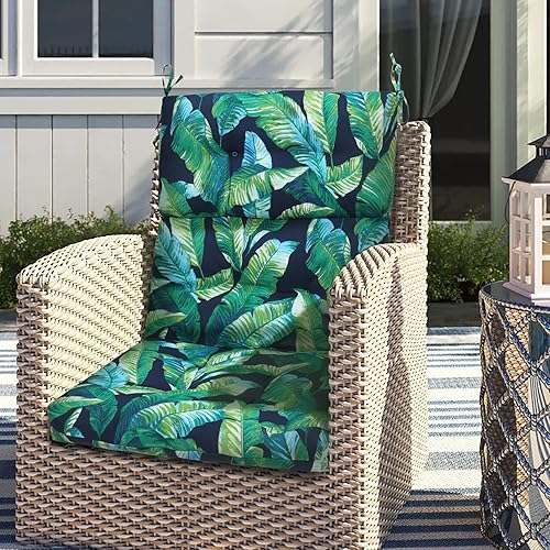 Miniatura 9 de Magpie Fabrics Cojín copetudo para silla de patio, 2 unidades, impermeable, resistente a la decoloración, para interiores y exteriores, para asiento